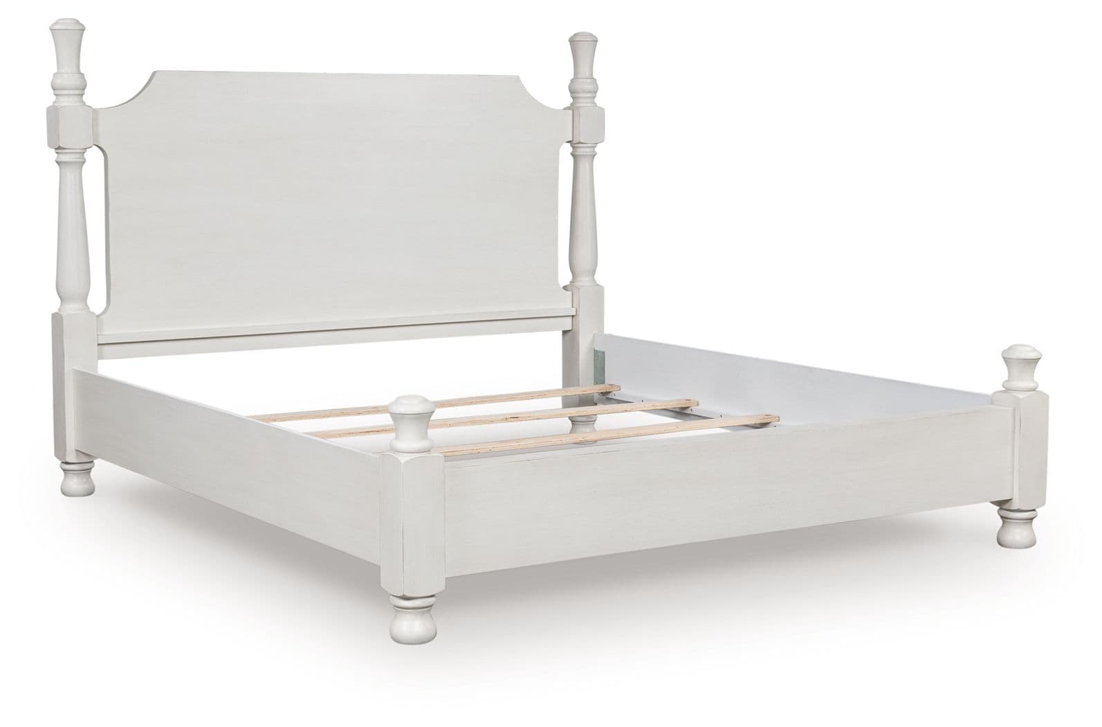 Queen Poster Bed · Antique White