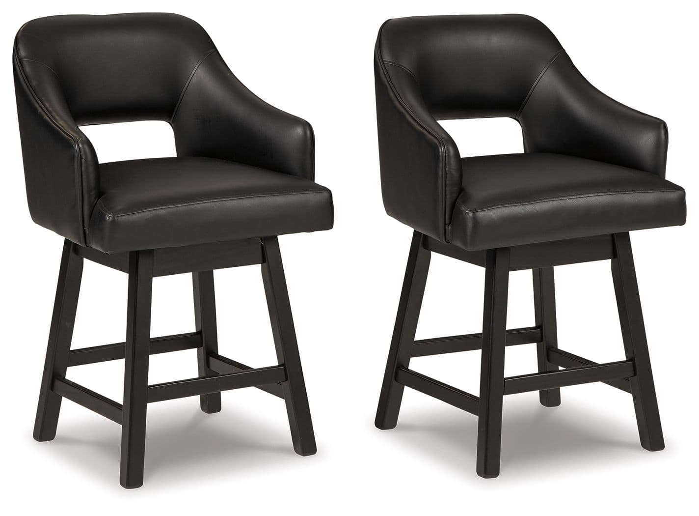 UPH Swivel Barstool (Set of 2) · Black / Dark Brown