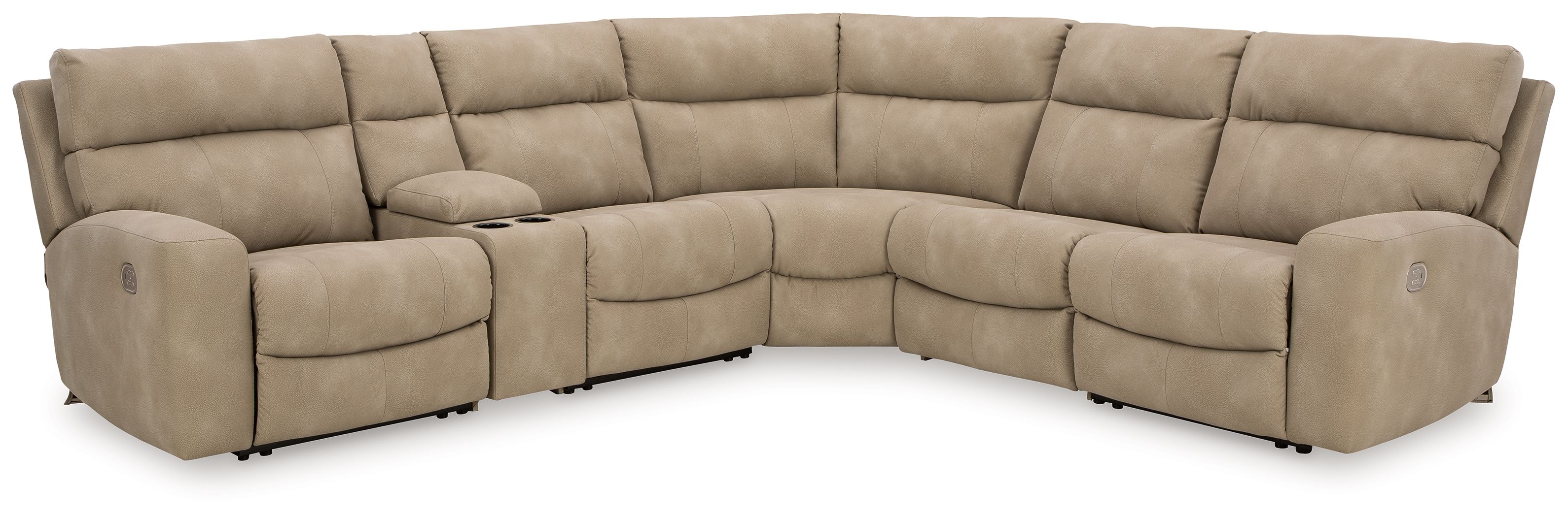 6-Piece Power Reclining Sectional With Storage Console · Sand