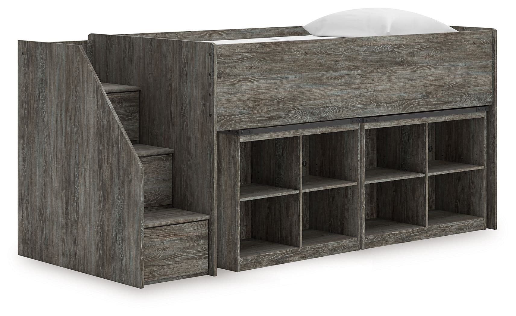 Twin Loft Bed With 2 Bookcase Storages