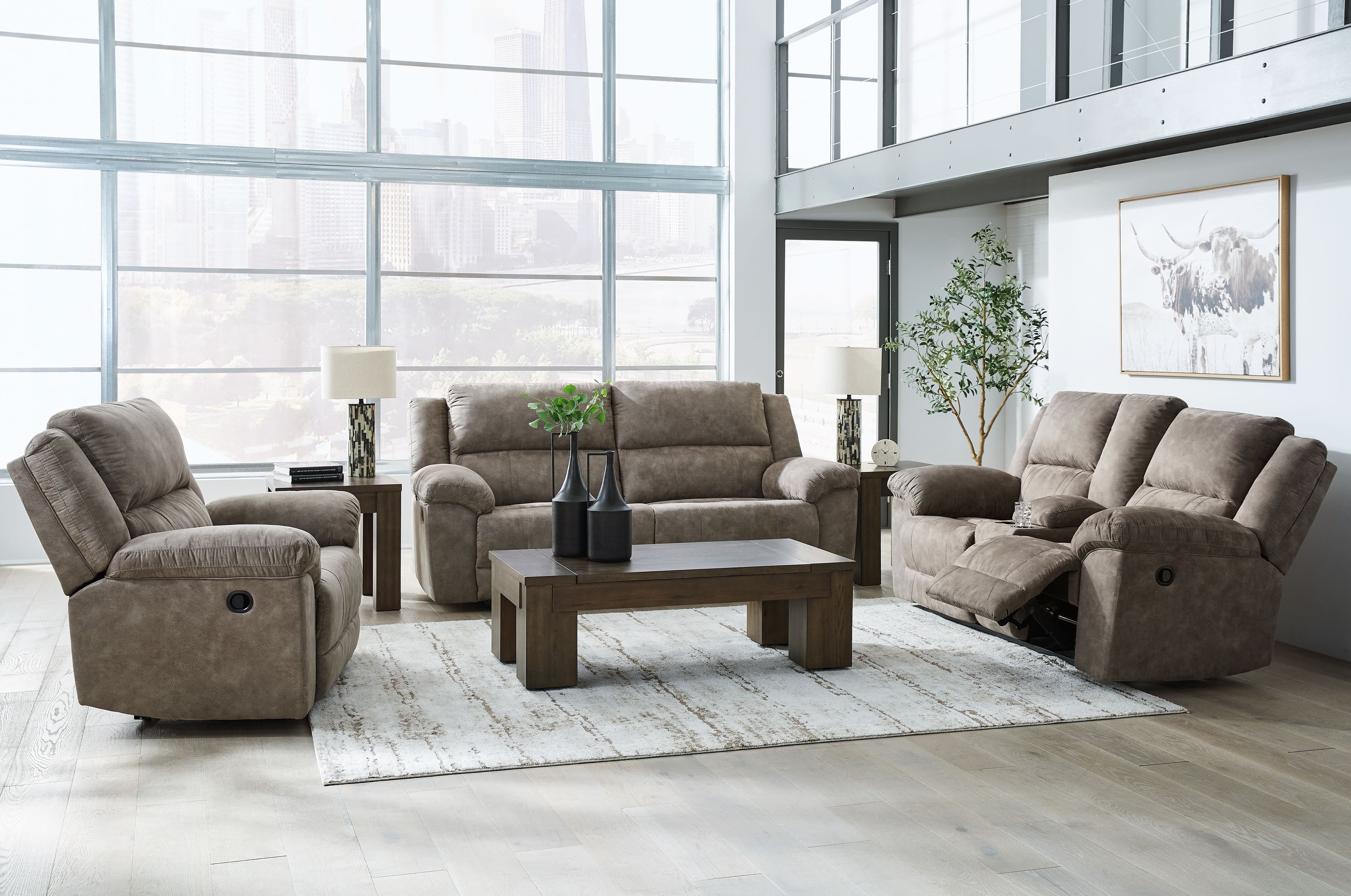 3 Pc. · Reclining Sofa, Reclining Loveseat With Console, Recliner
