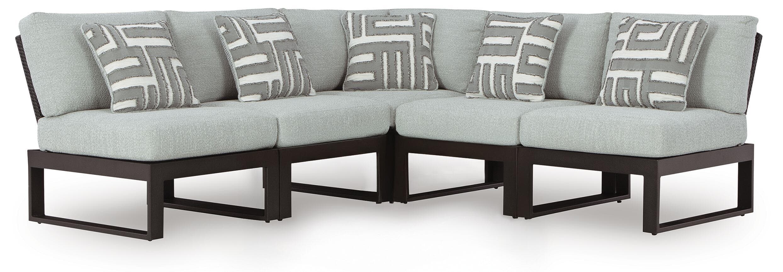 5-Piece Outdoor Sectional · Black / Gray