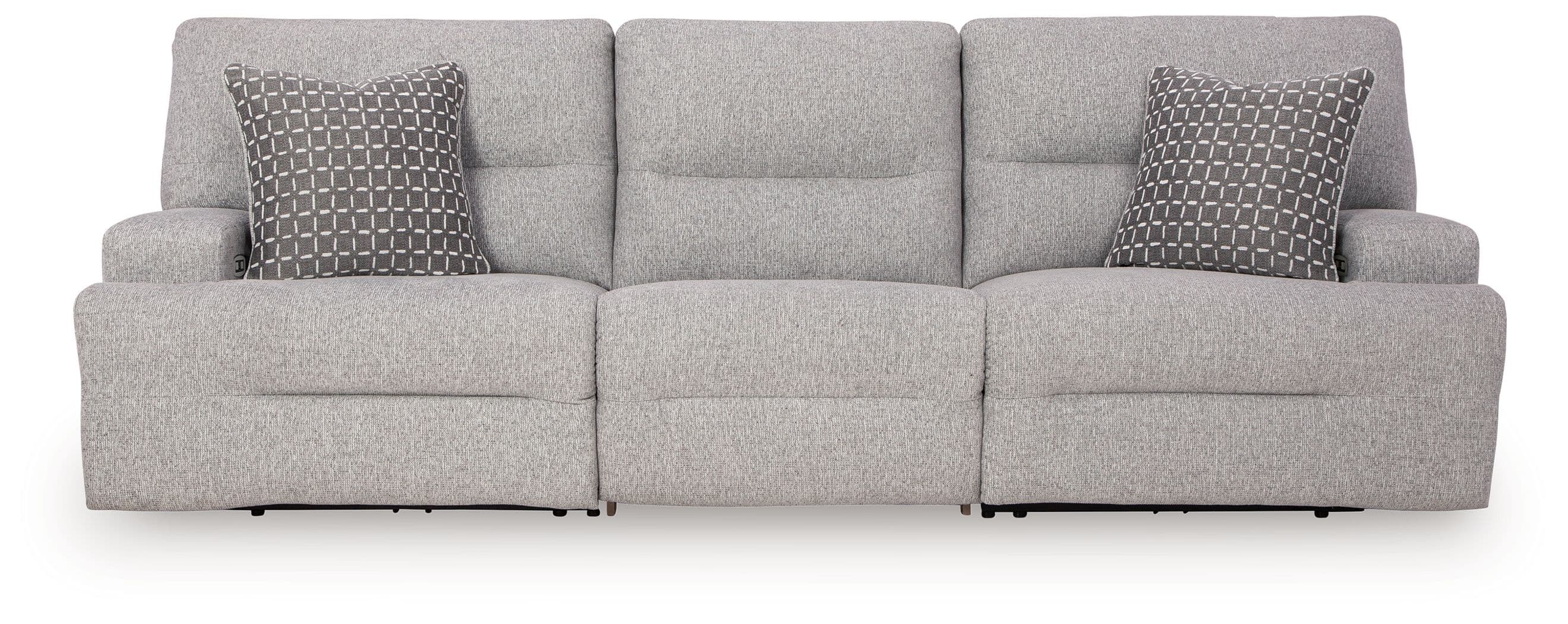 Acklen Place - 3-Piece Power Reclining Sectional Sofa - Pewter