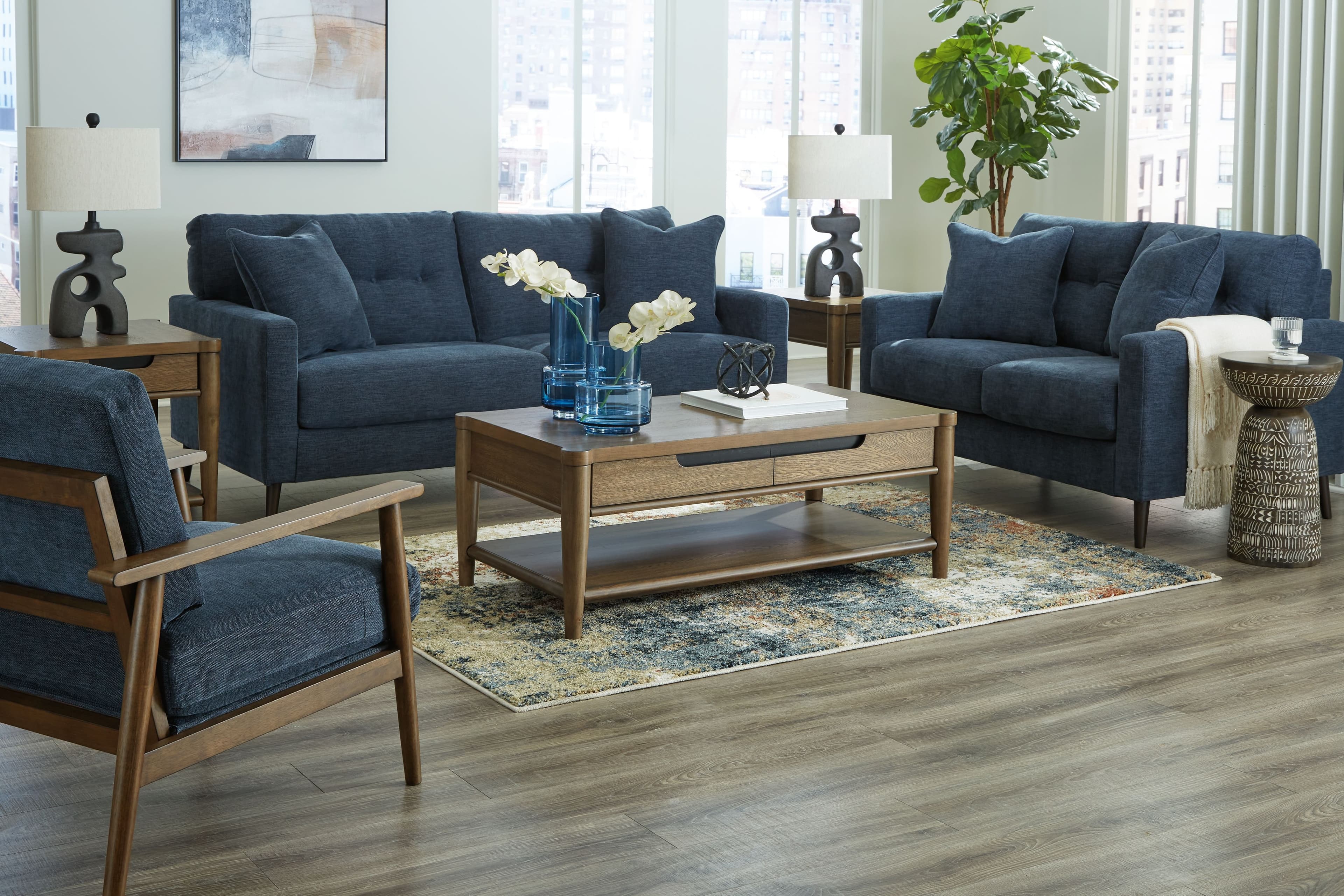 3 Pc. · Sofa, Loveseat, Accent Chair · Navy