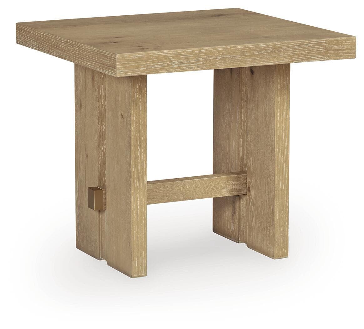 Crendlin - Rectangular End Table - Light Brown