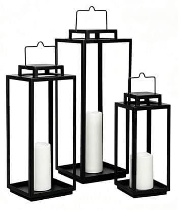 Gilmerland - Indoor/Outdoor Lantern Set (Set of 3) - Black