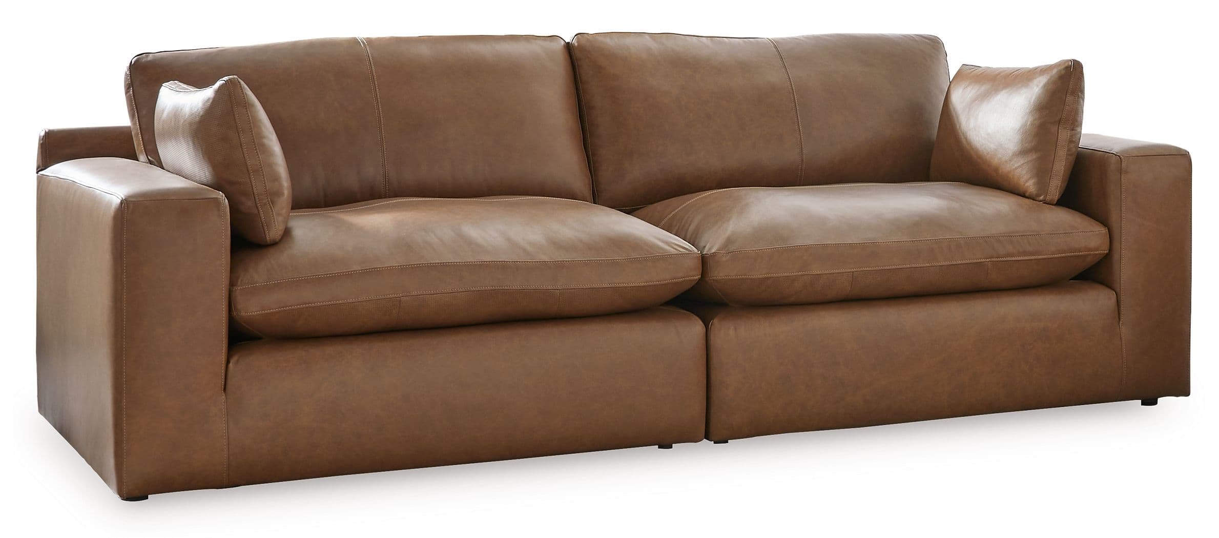 2-Piece Sectional Loveseat · Caramel