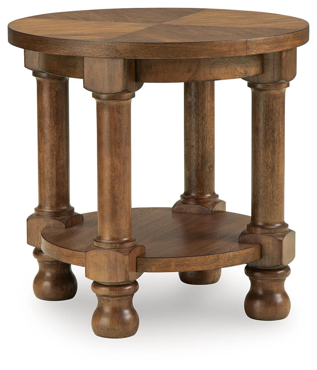 Chadworth - Round End Table - Medium Brown