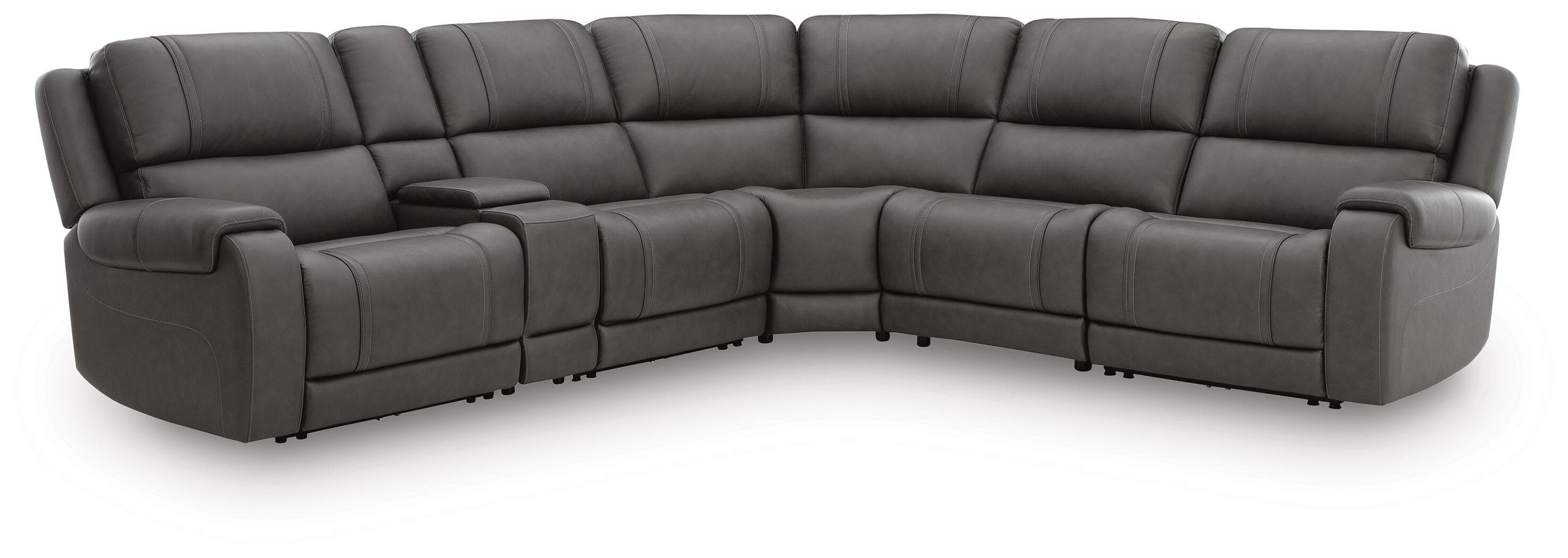 6-Piece Power Reclining Sectional With 2 Power Armless Recliners And Storage Console