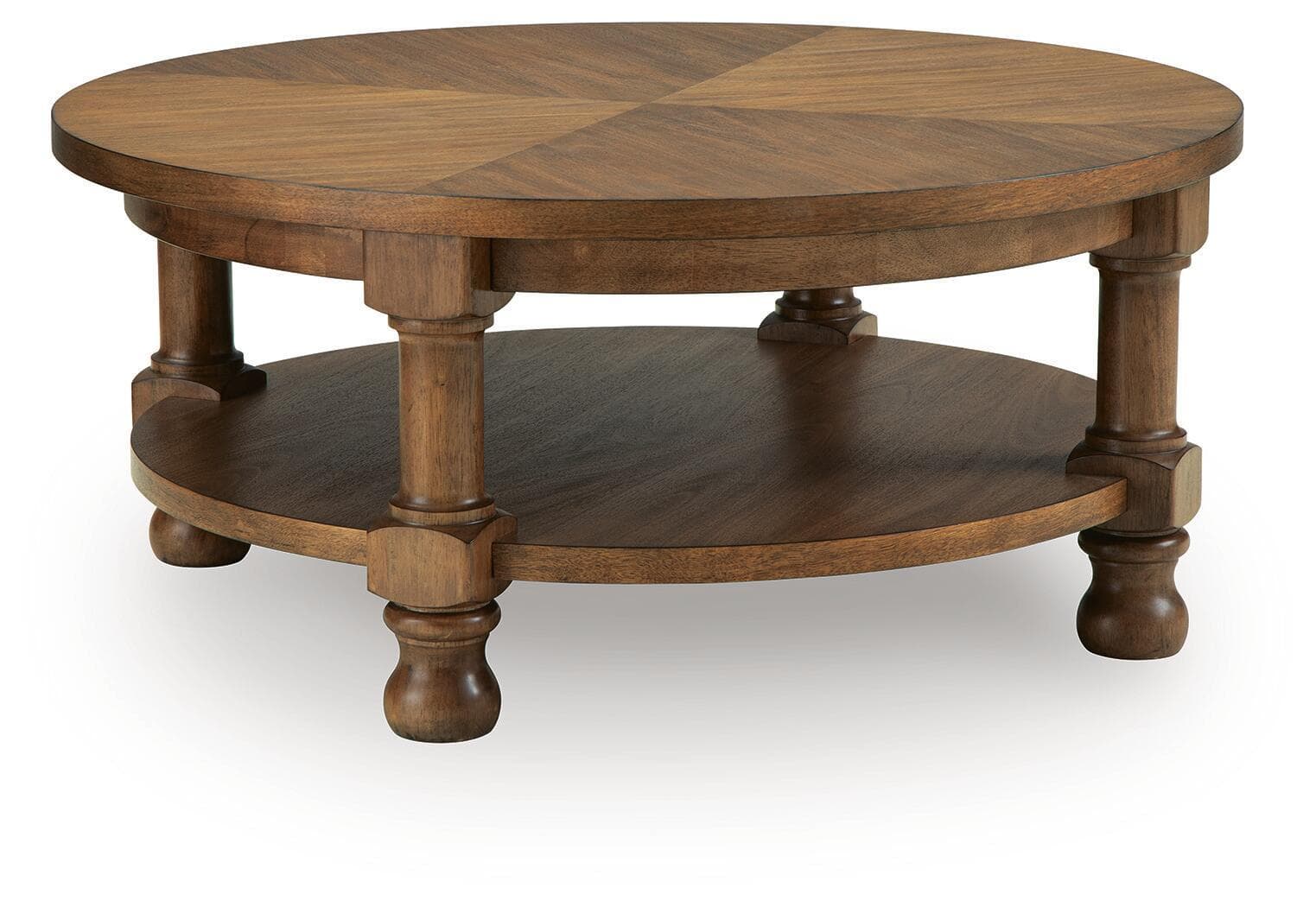 Chadworth - Round Cocktail Table - Medium Brown