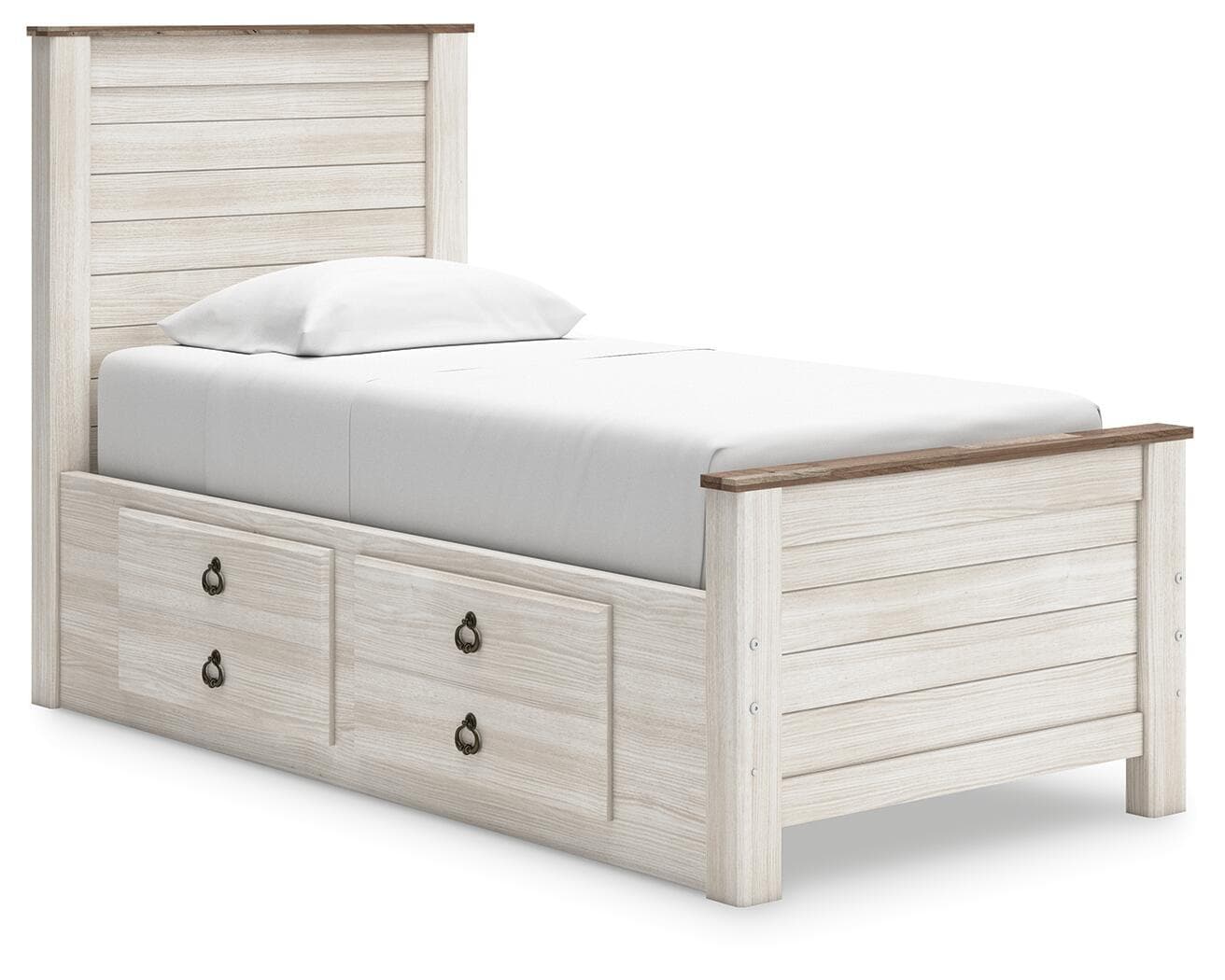 Twin Panel Bed With 2 Storage Drawers