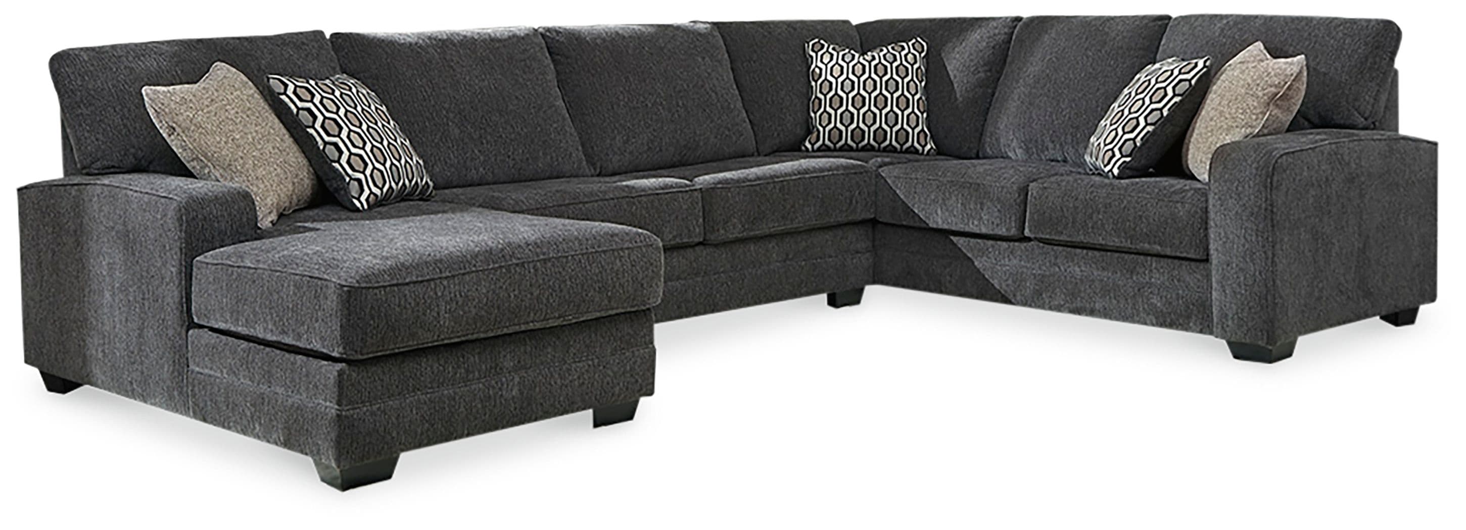 Tracling - Left Arm Facing Corner Chaise 3 Pc Sectional - Slate