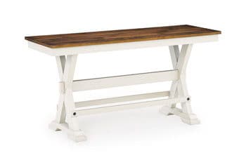 Brinfern - Large Counter Dining Room Bench - Brown / Antique White