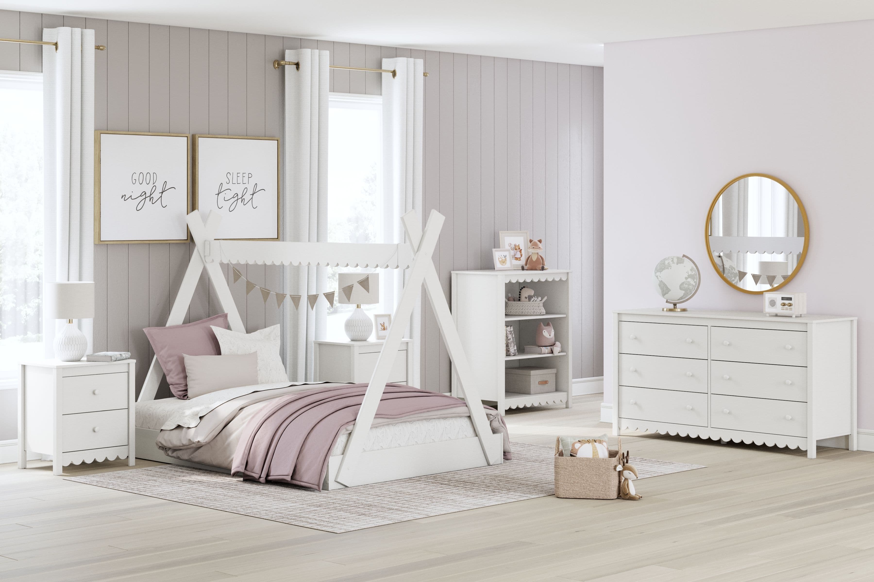 2 Pc. · Bookcase, Full Tent Complete Bed