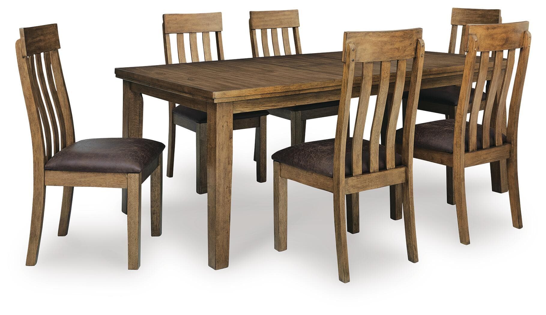 Urbinforte - 7 Pc. - Extension Dining Table And 6 Chairs - Light Brown