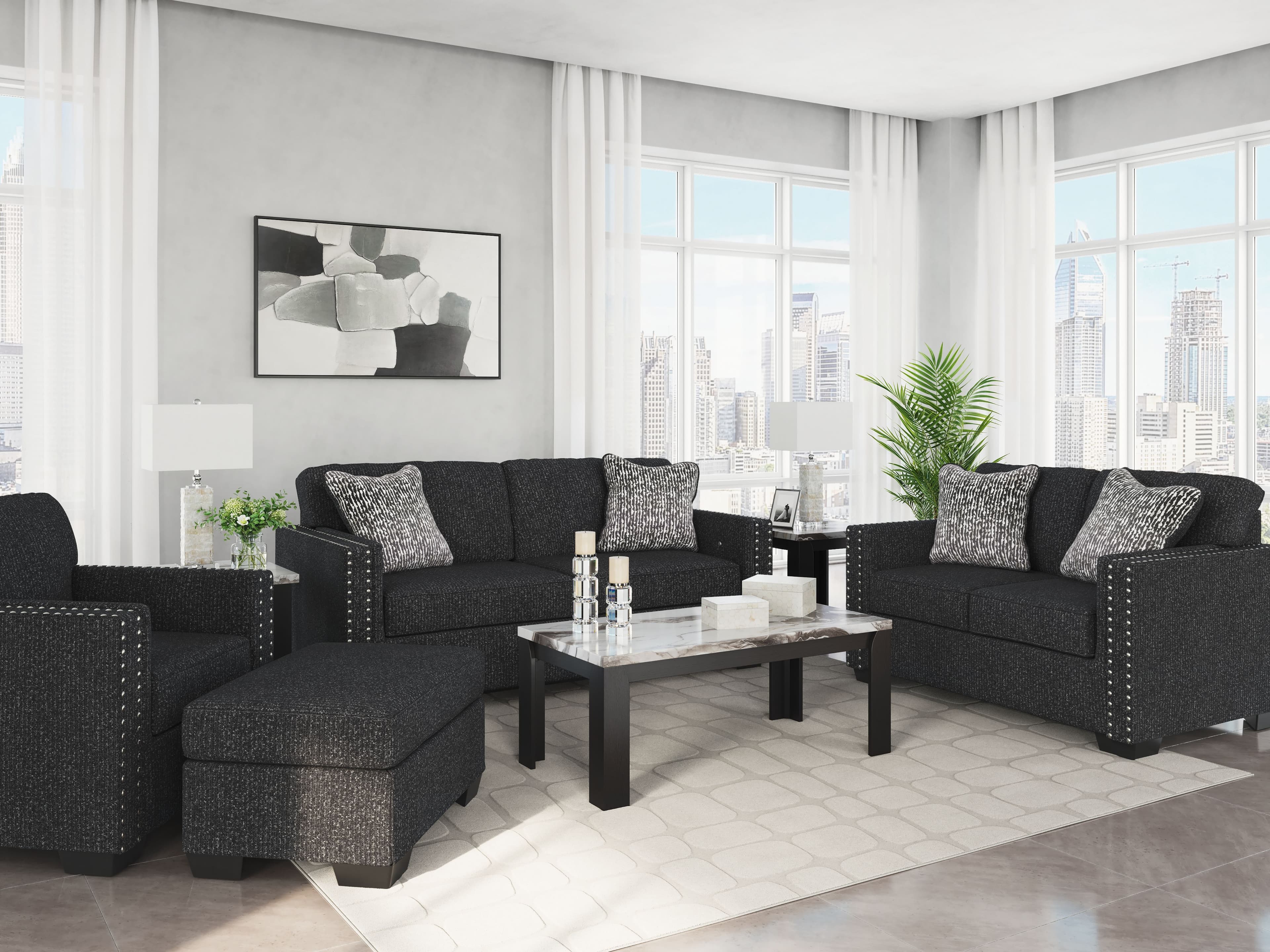 4 Pc. · Sofa, Loveseat, Chair, Ottoman