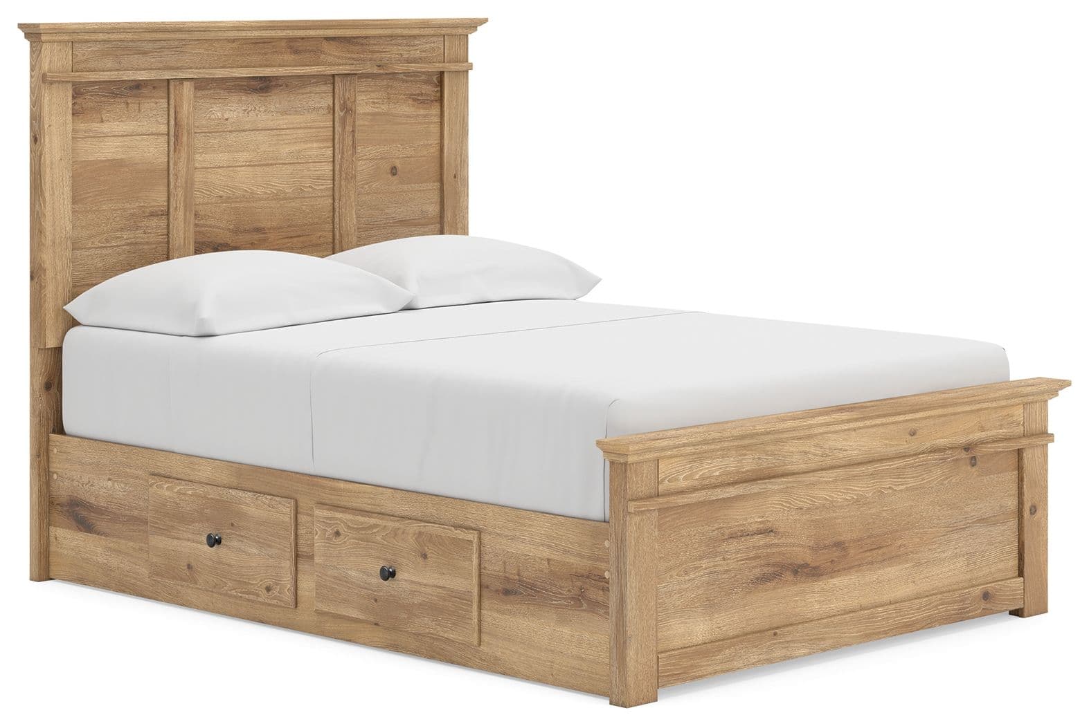 Full Panel Storage Bed With 2 Under Bed Storage Units · Tan