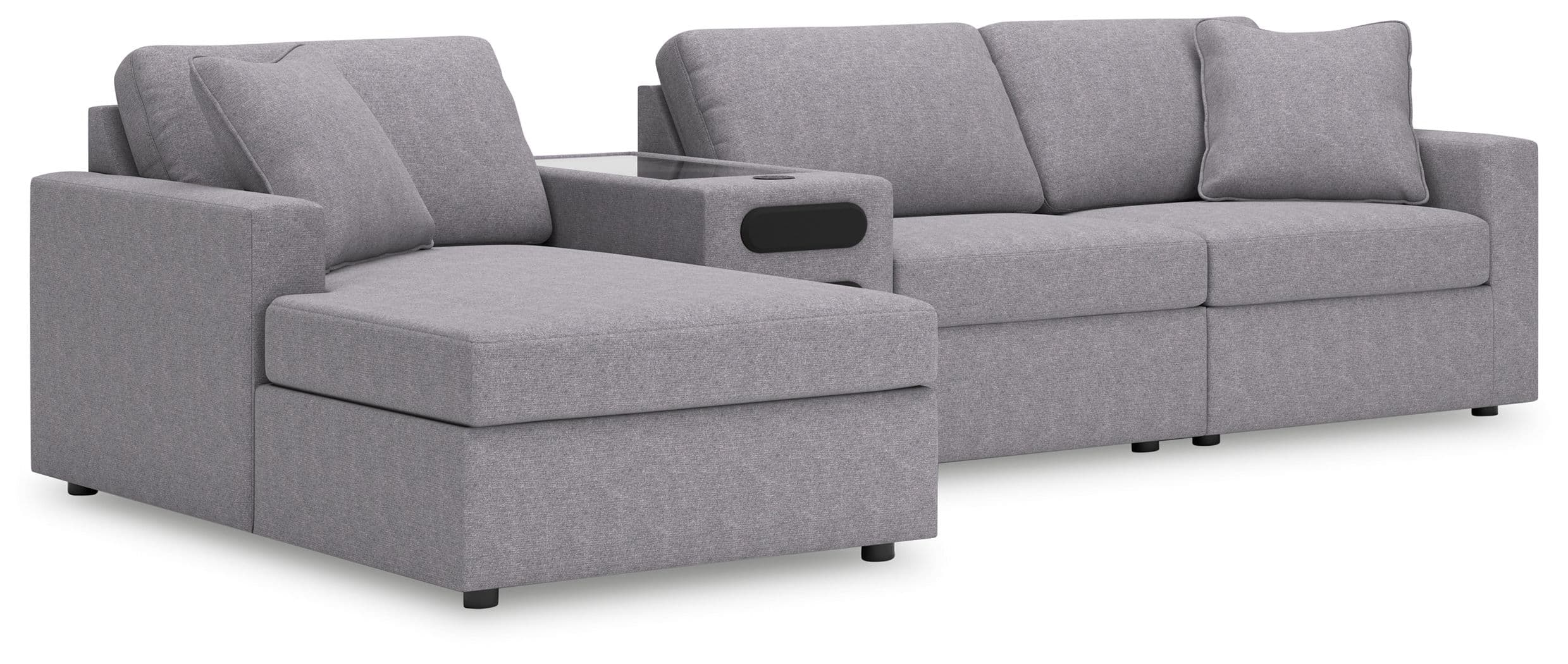 4-Piece Sectional With Laf Corner Chaise And Audio System Console