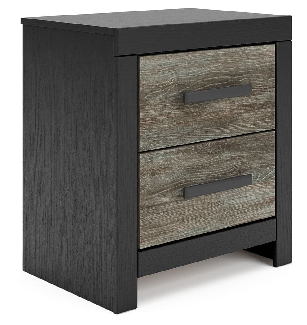 Broachmyn - Two Drawer Night Stand - Black / Gray