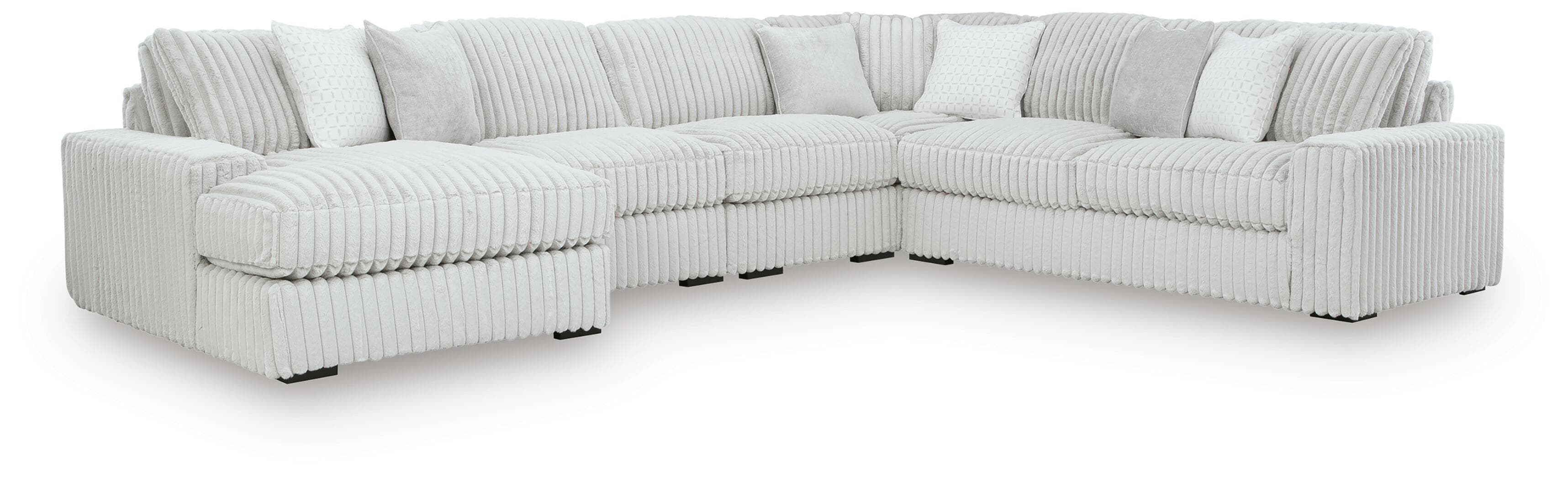 Stupendous - 5-Piece Sectional With LAF Corner Chaise - Alloy