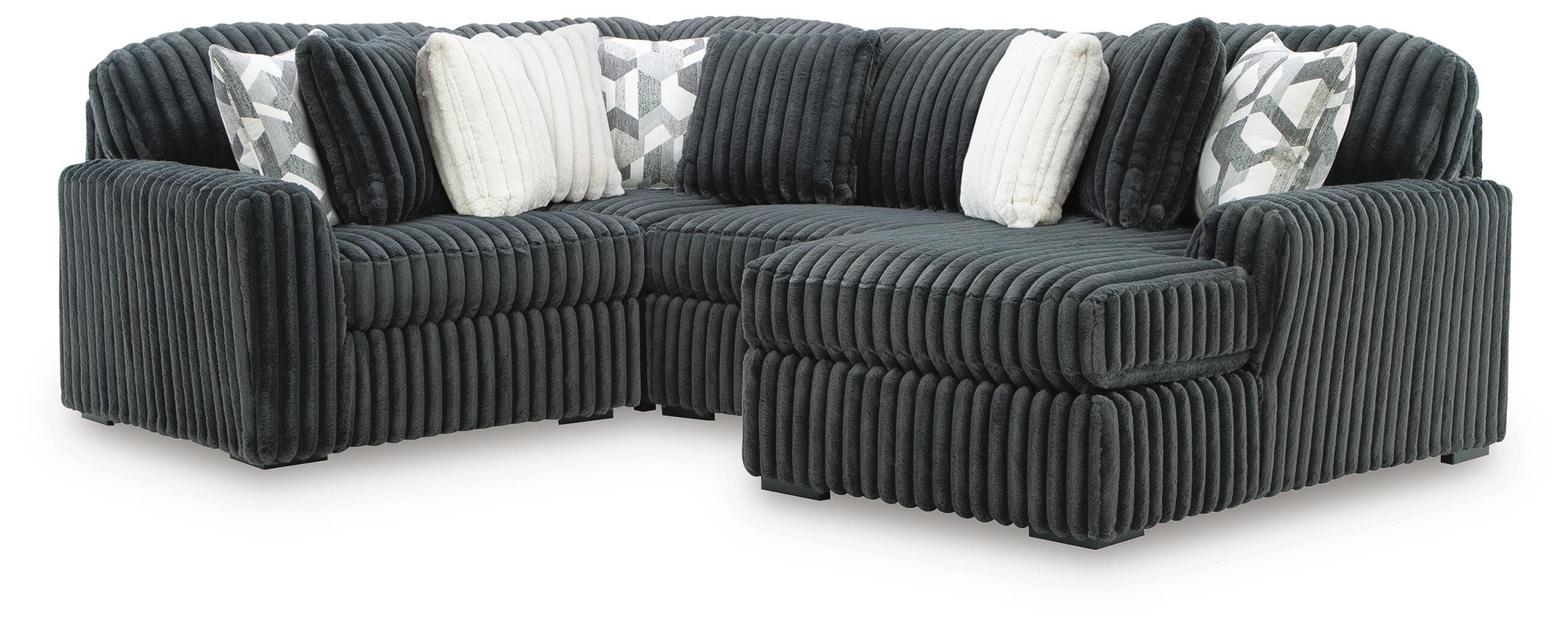 4-Piece Sectional With RAF Corner Chaise And Armless Chair
