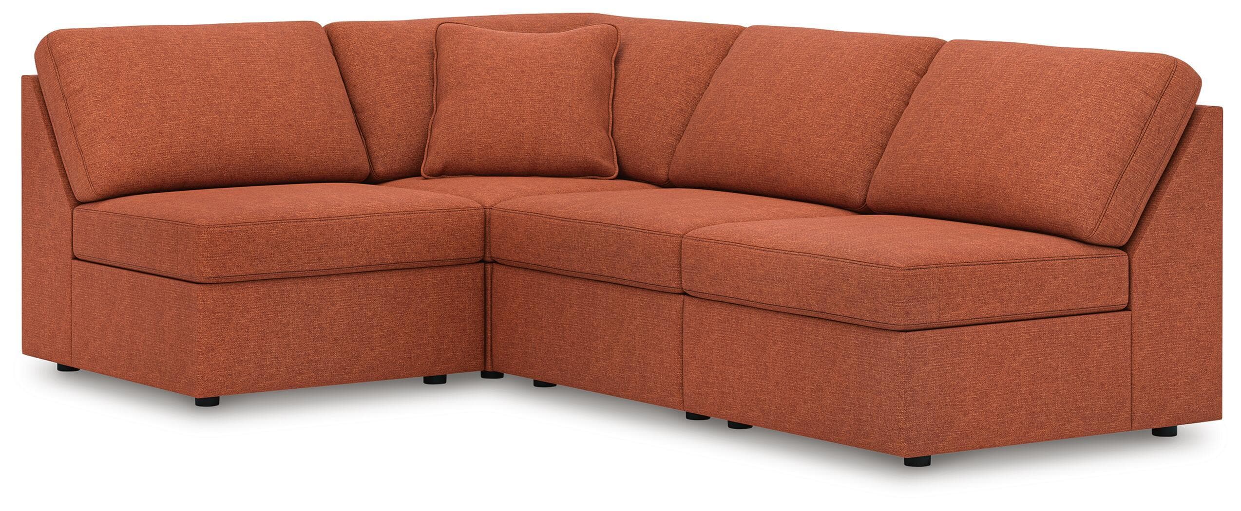 4-Piece Sectional With 3 Armless Chairs