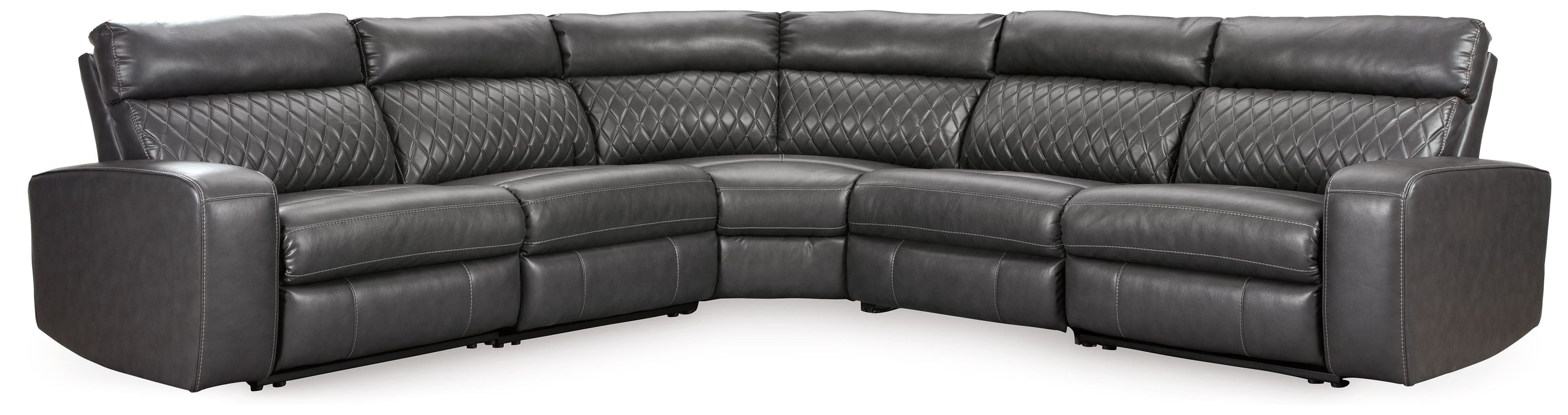 Samperstone - Zero Wall Recliners 5 Pc Sectional - Gray