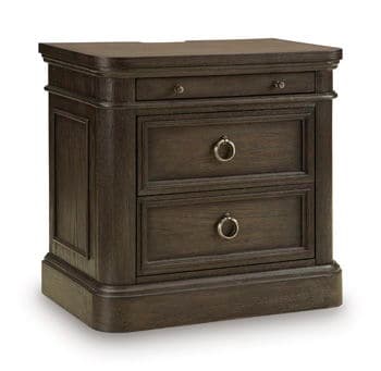 Wickenger - Two Drawer Night Stand - Dark Brown
