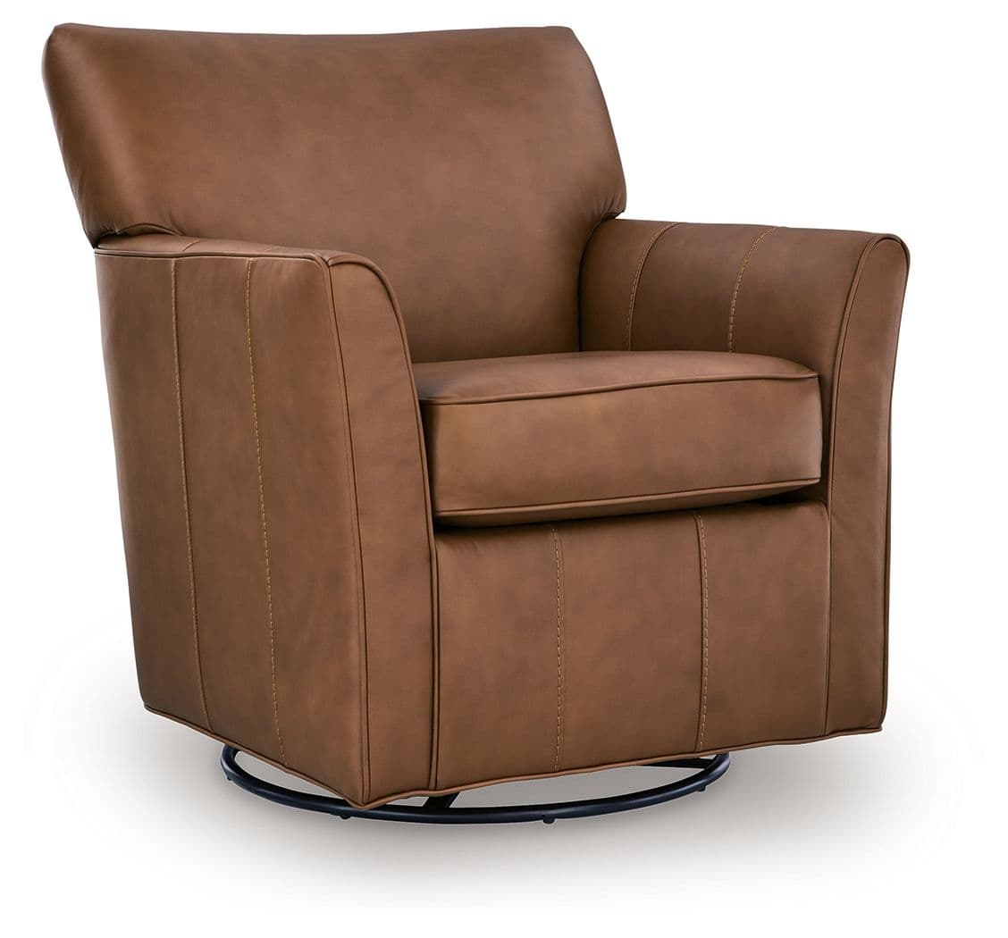 Braydunn - Swivel Glider Accent Chair - Caramel