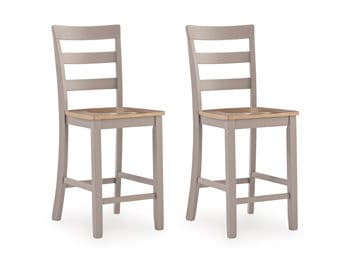 Harperfeld - Barstool (Set of 2) - Natural / Gray