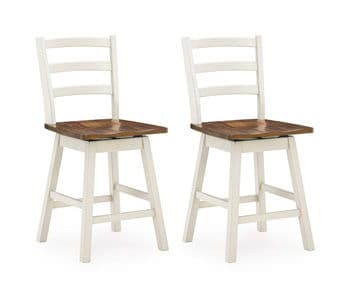 Brinfern - Swivel Stool (Set of 2) - Brown / Antique White