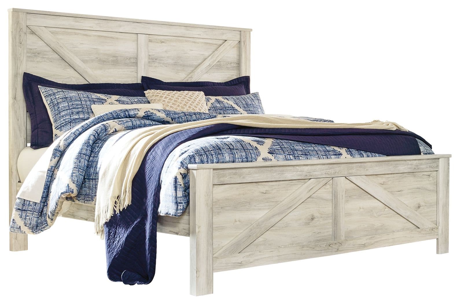 Bellaby - King Crossbuck Panel Bed - Whitewash