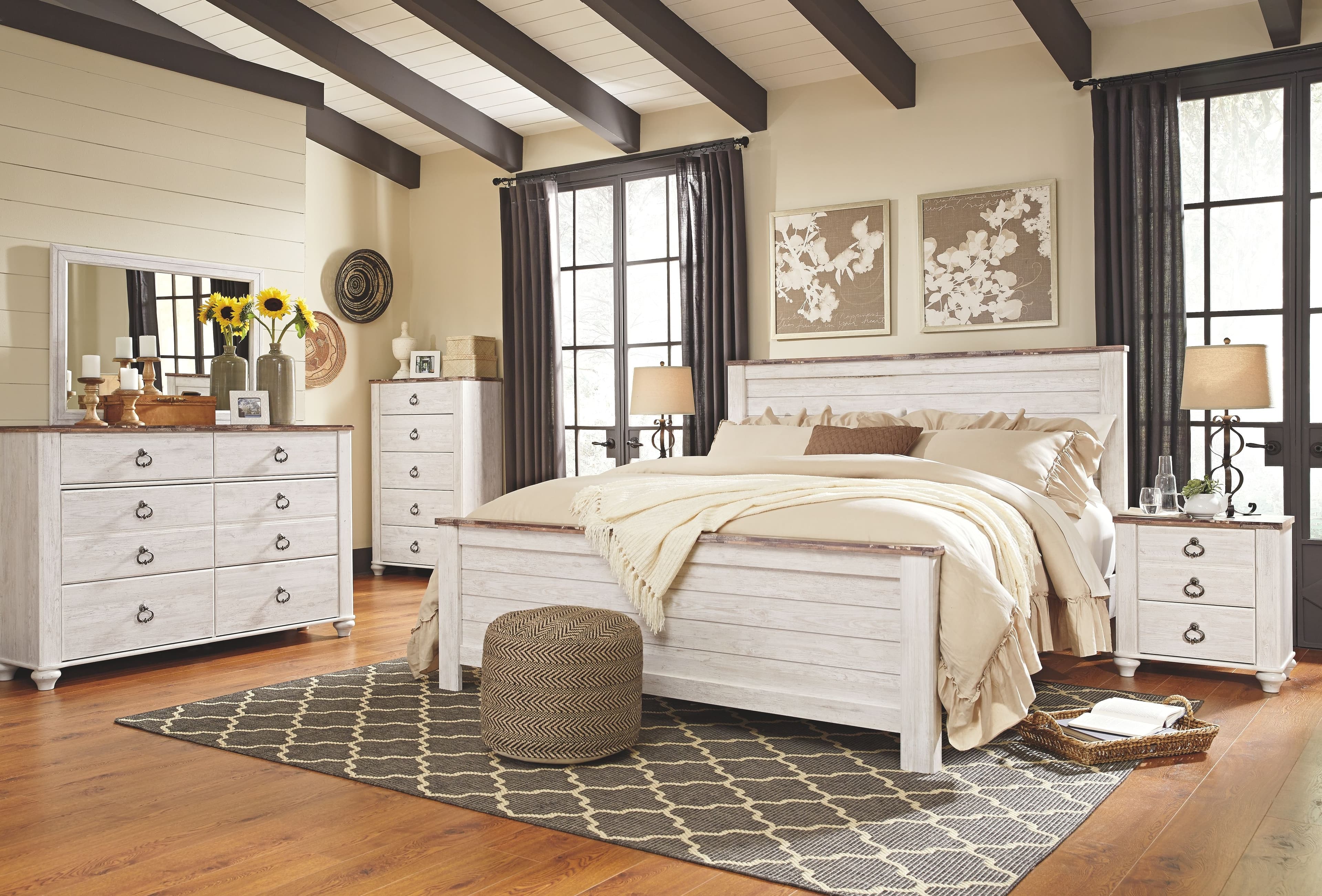 8 Pc. · Dresser, Mirror, Chest, California King Panel Bed, 2 Nightstands