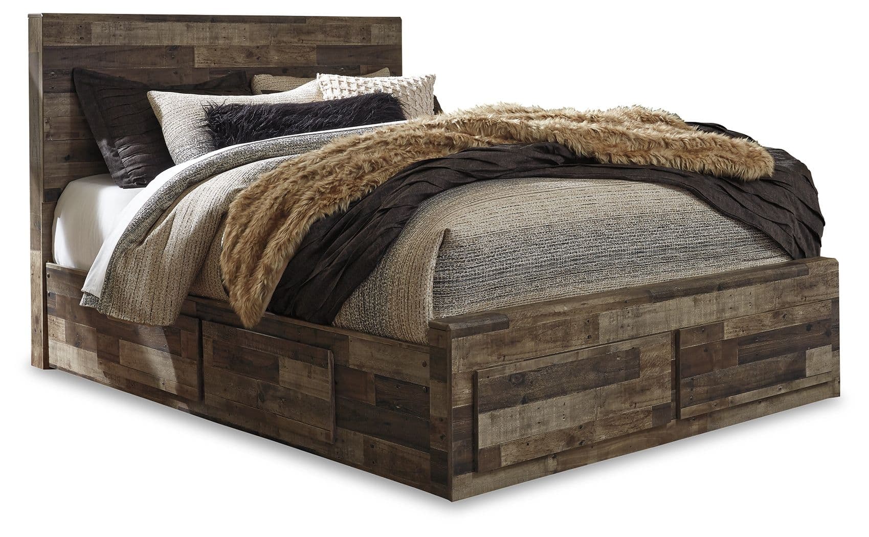 Queen Panel Bed With 4 Storage Drawers