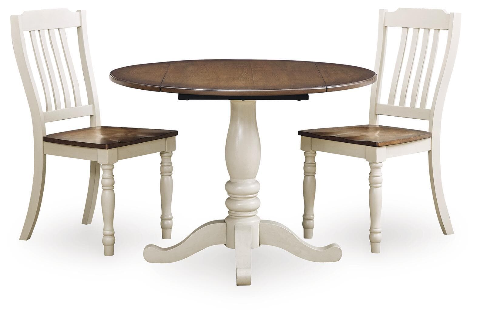 Wirloni - 3 Pc. - Dining Table And 2 Chairs - Antique White / Brown