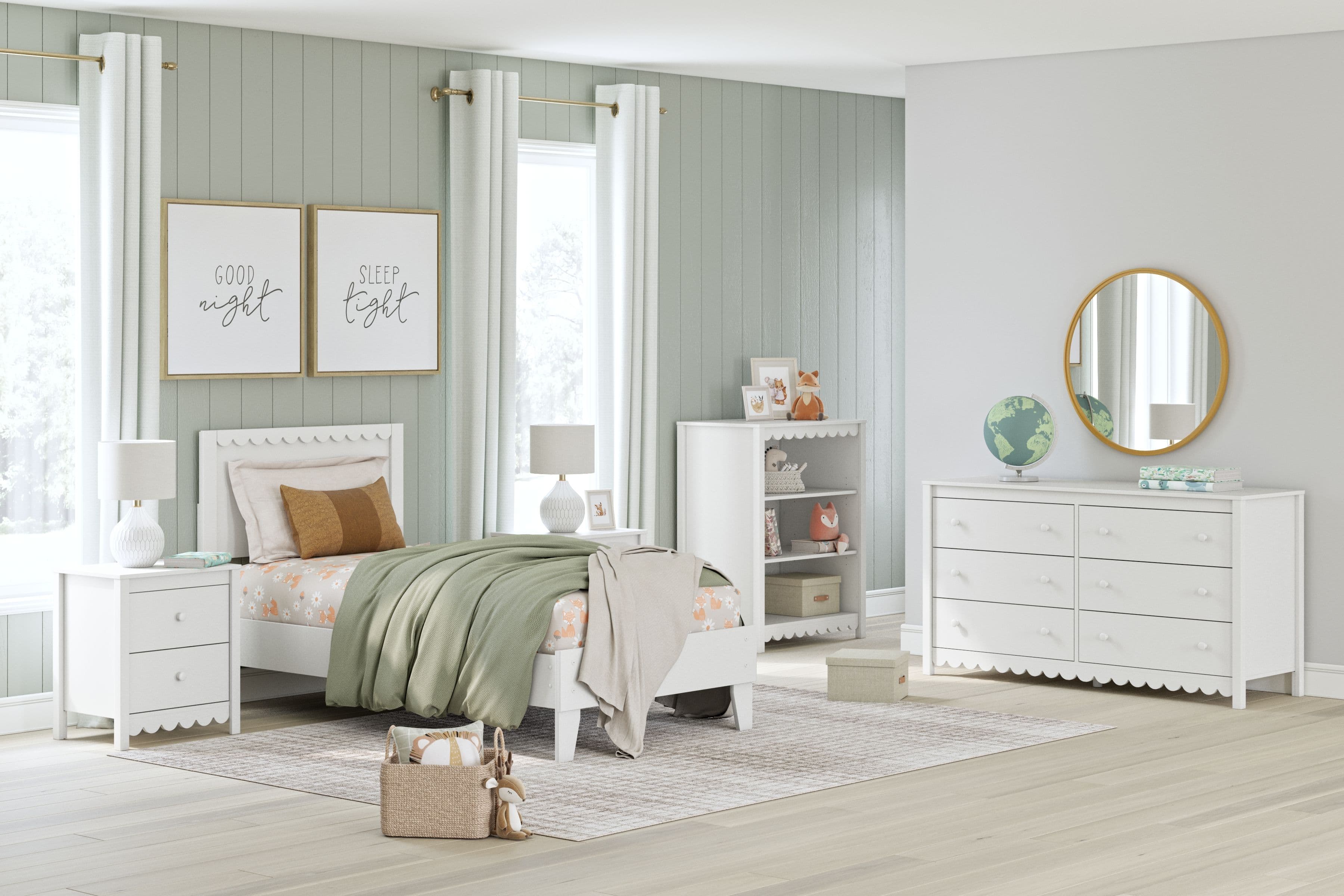 3 Pc. · Bookcase, Twin Panel Platform Bed