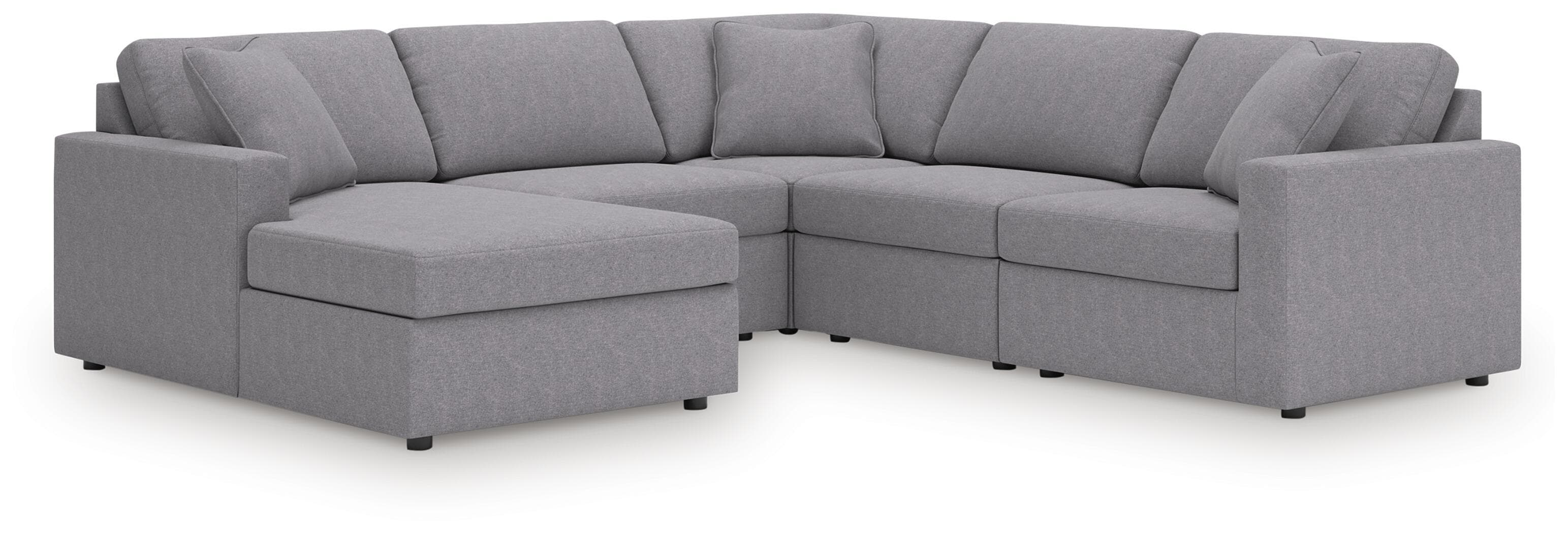 5-Piece Sectional With Laf Corner Chaise, With Raf Corner Chair