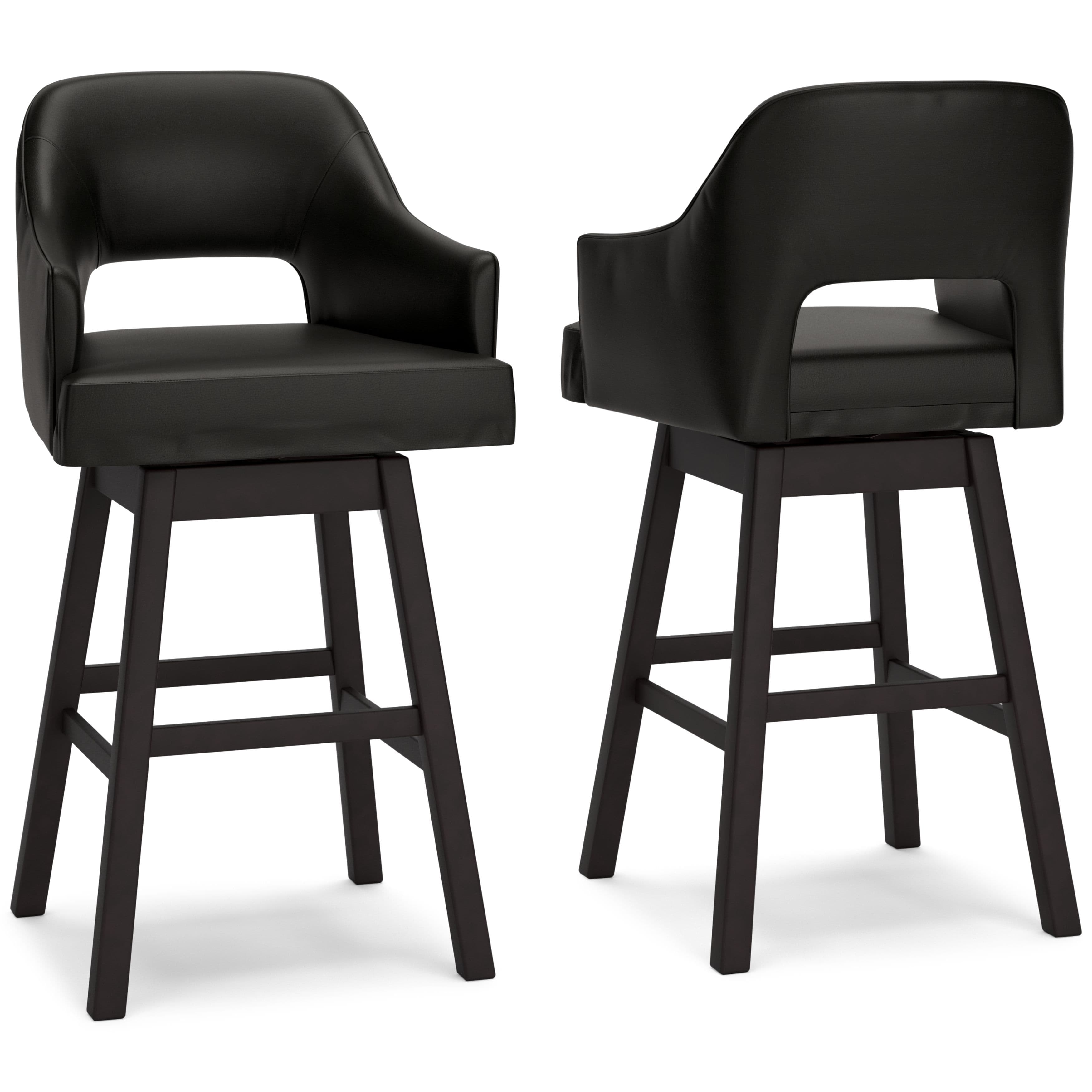 Tall UPH Swivel Barstool(Set of 2) · Black / Dark Brown