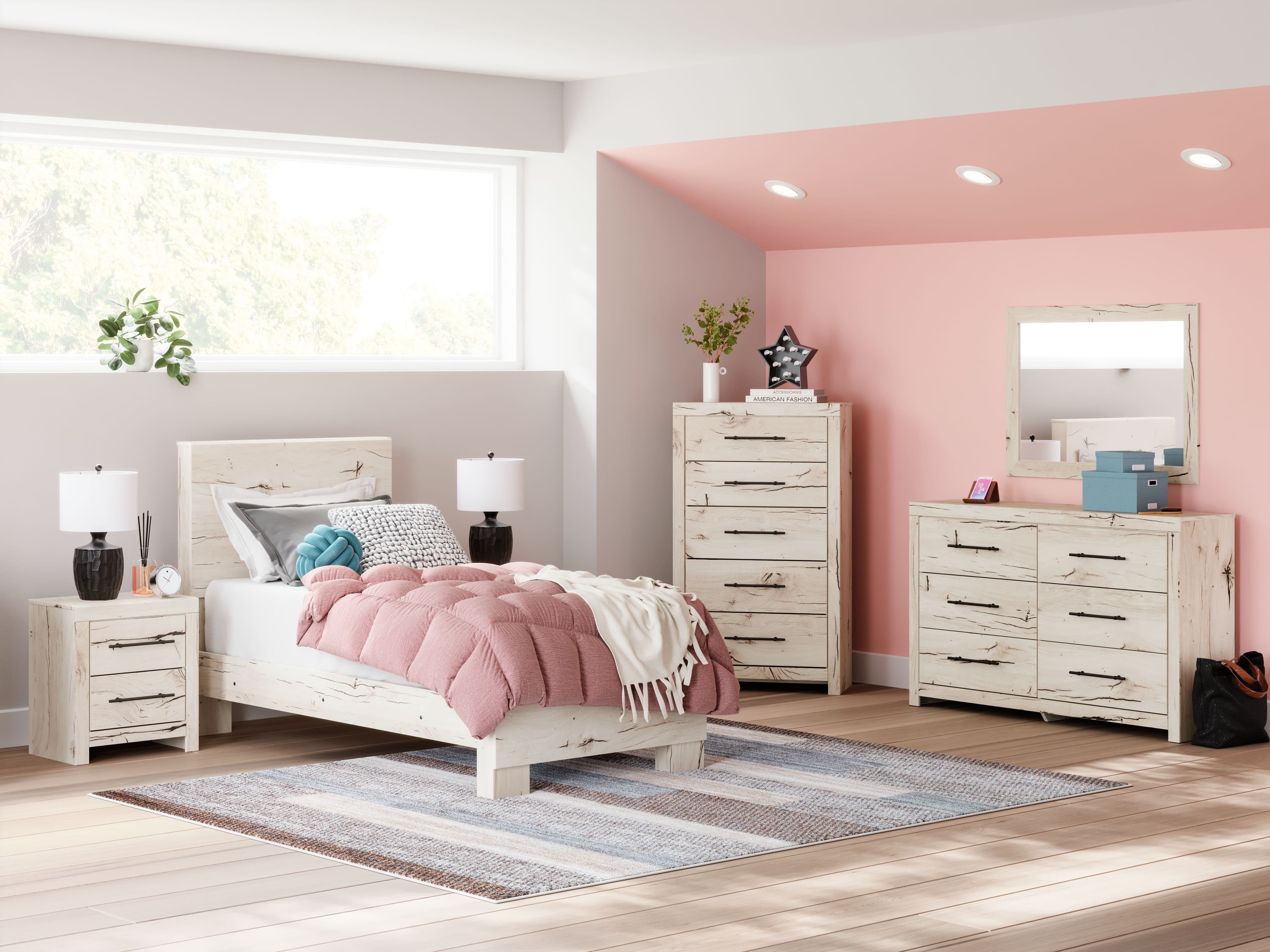 6 Pc. · Dresser, Mirror, Chest, Twin Panel Bed