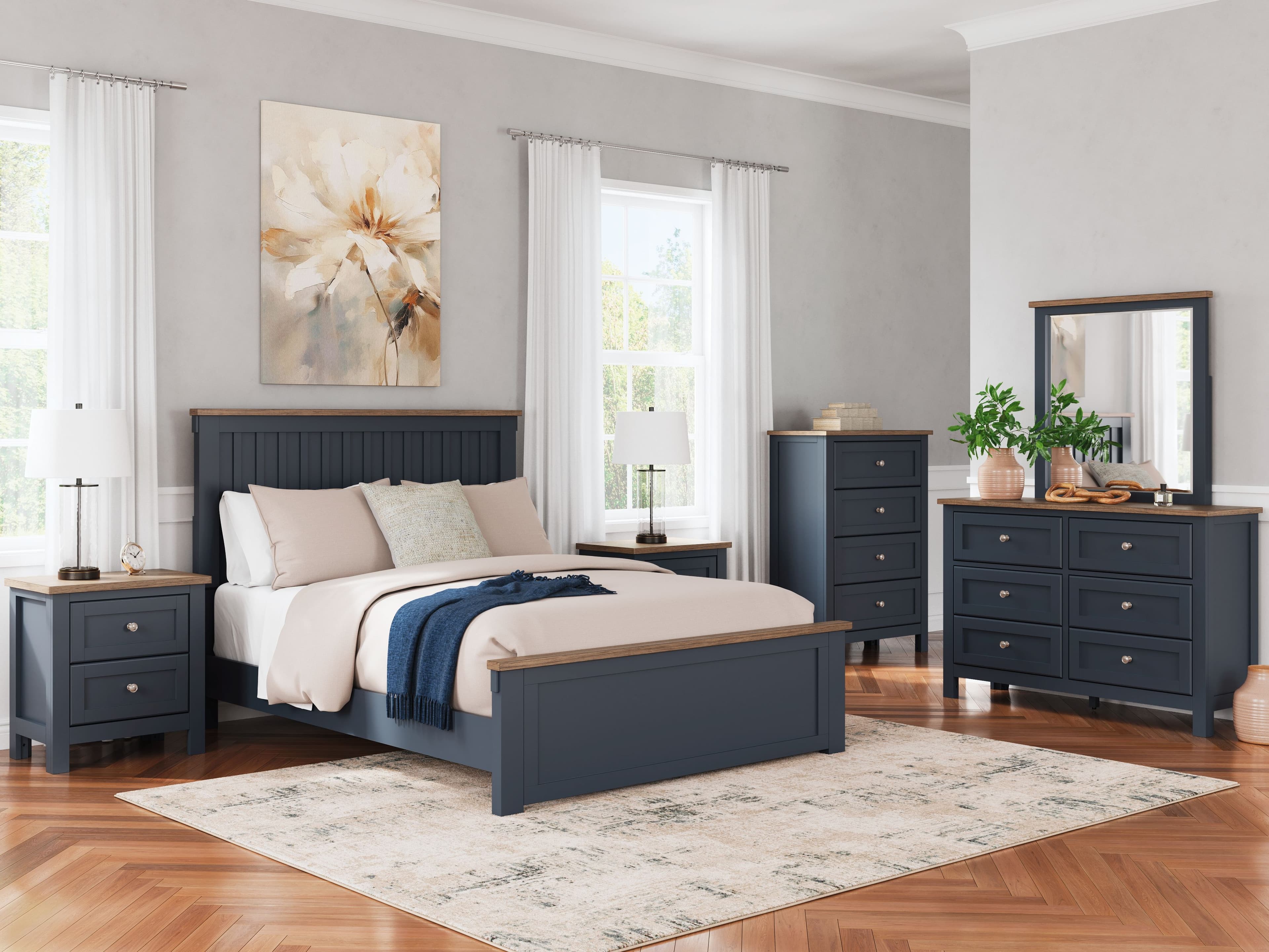 8 Pc. · Dresser, Mirror, Chest, Queen Panel Bed, 2 Nightstands