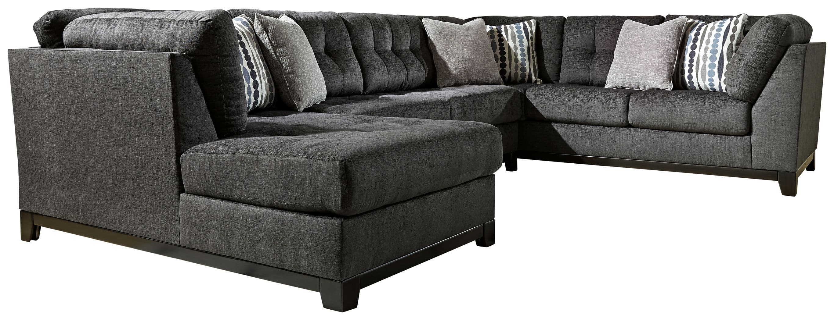 Reidshire - Left Arm Facing Corner Chaise 3 Pc Sectional - Steel
