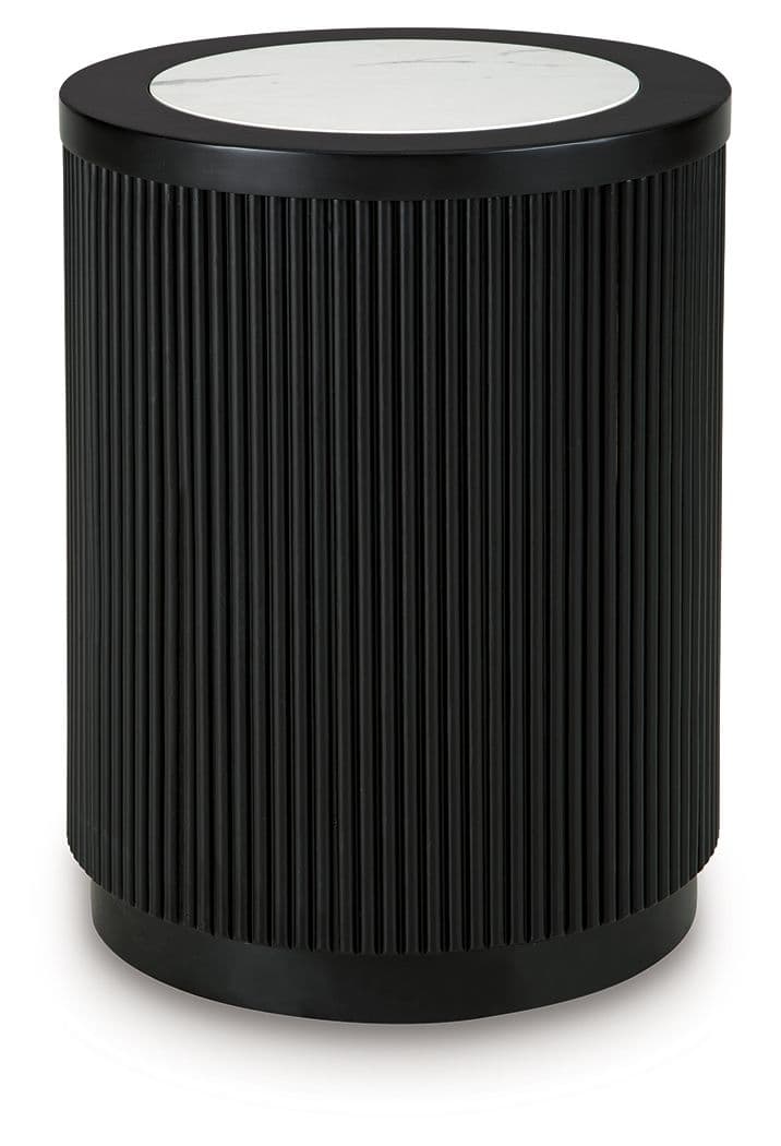 Grayman - Round End Table - Black