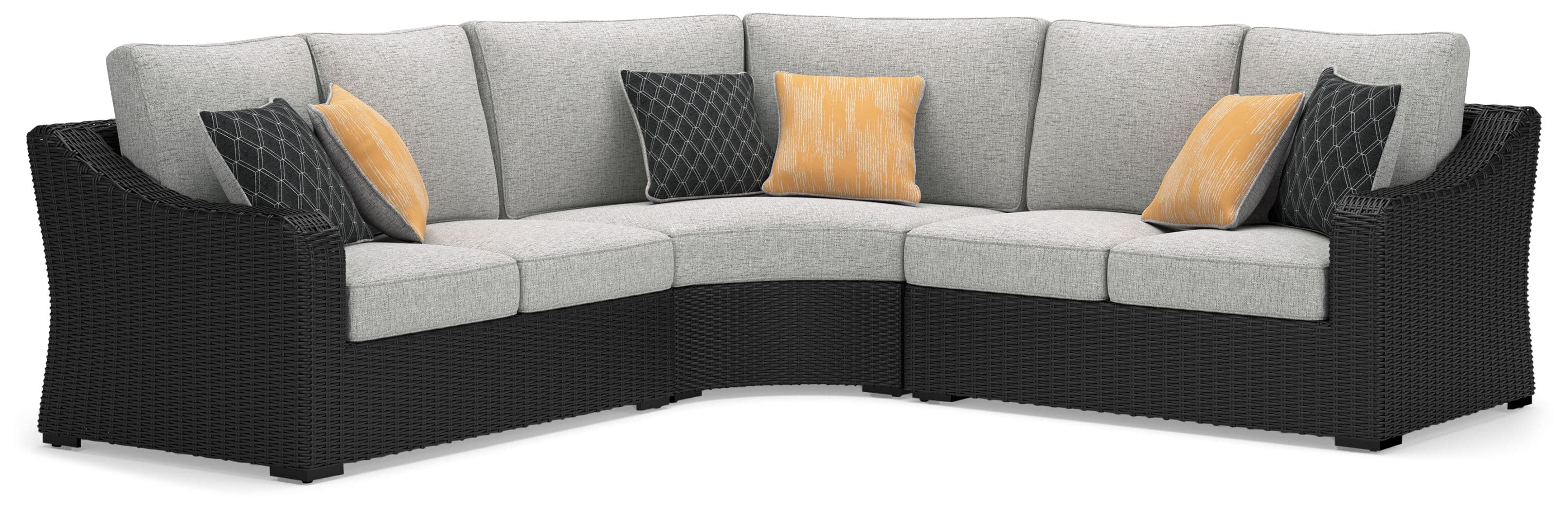 3-Piece Outdoor Sectional · Black
