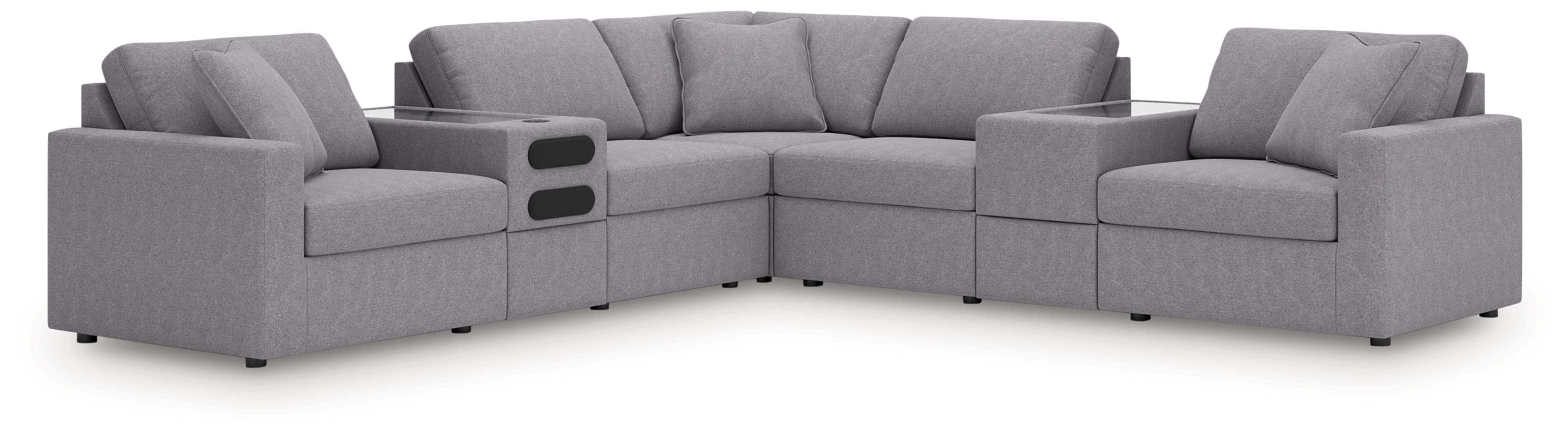 7-Piece Balanced Sectional With Audio And Storage Consoles