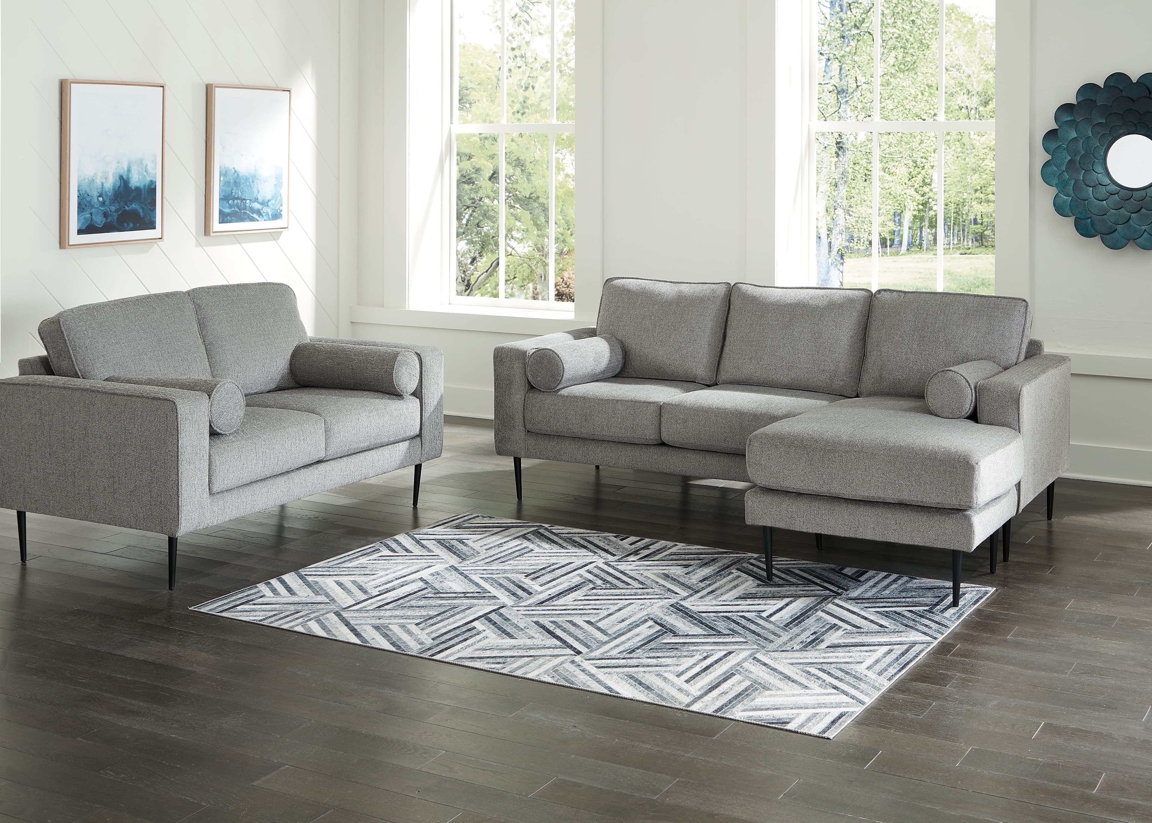 Hazela - 2 Pc. - Sofa Chaise, Loveseat - Charcoal