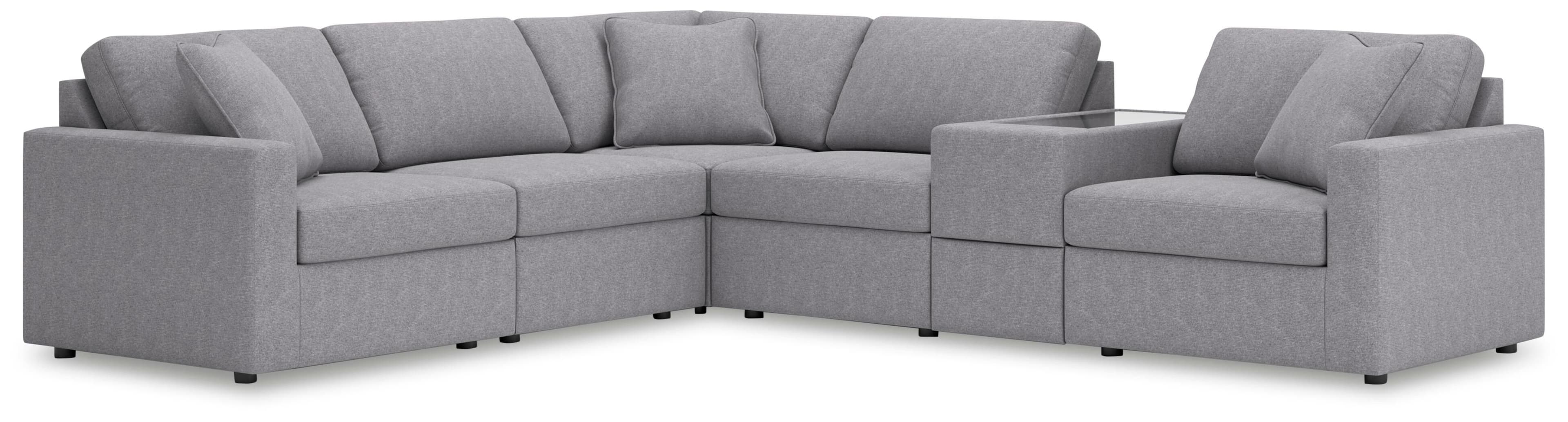 6-Piece Sectional With Storage Console · Granite