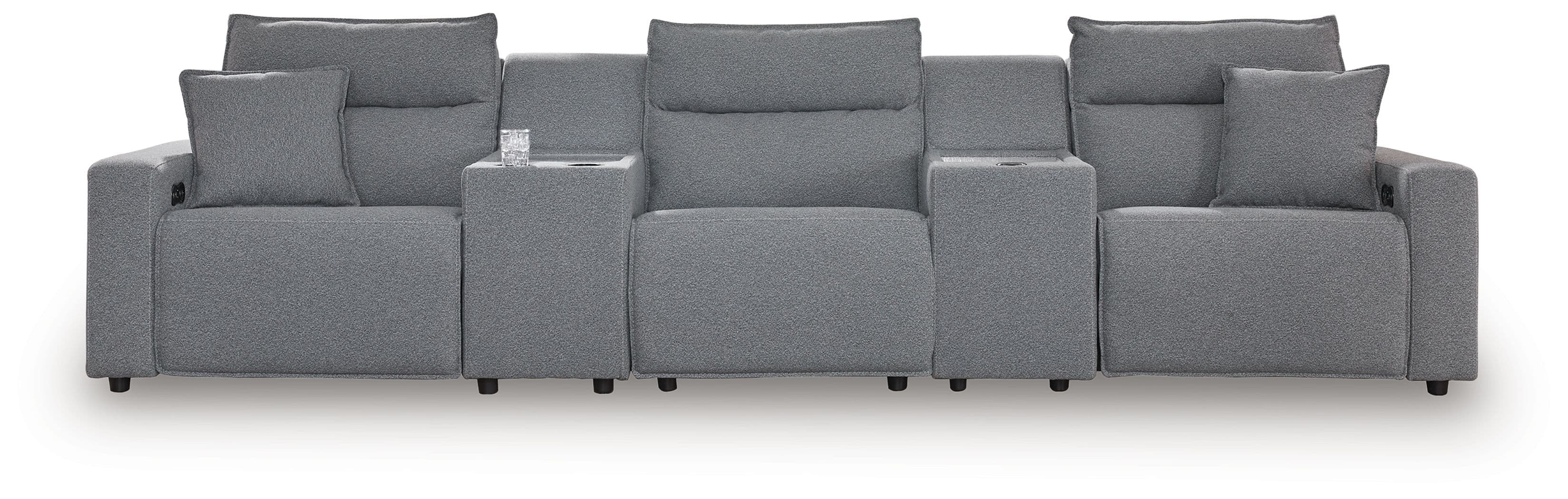 5-Piece Power Reclining Sectional With 2 Consoles · Salt And Pepper