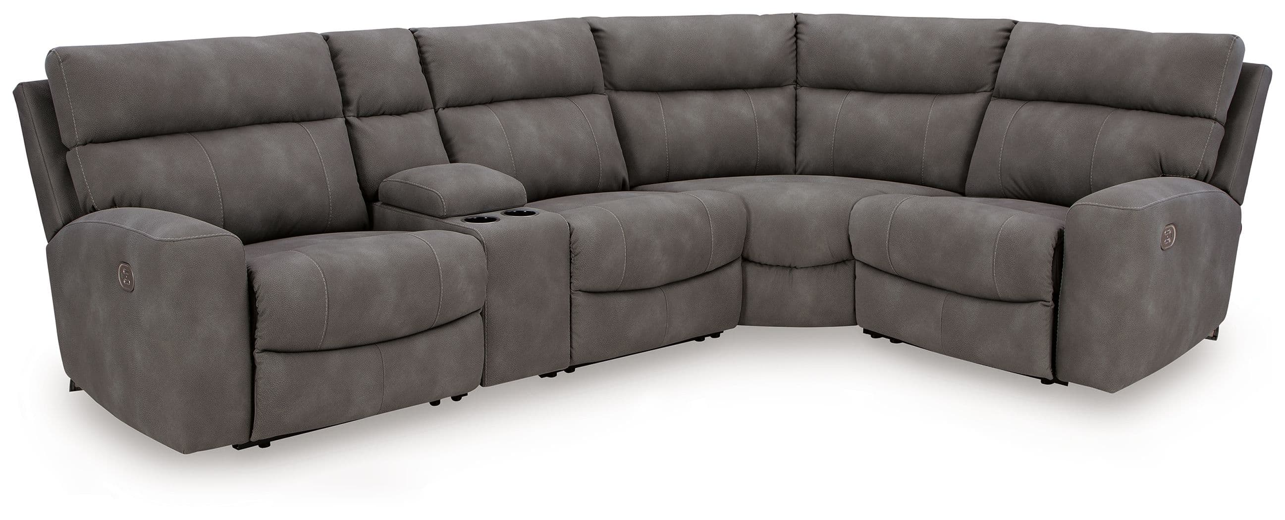 5-Piece Power Reclining Sectional With Console · Slate