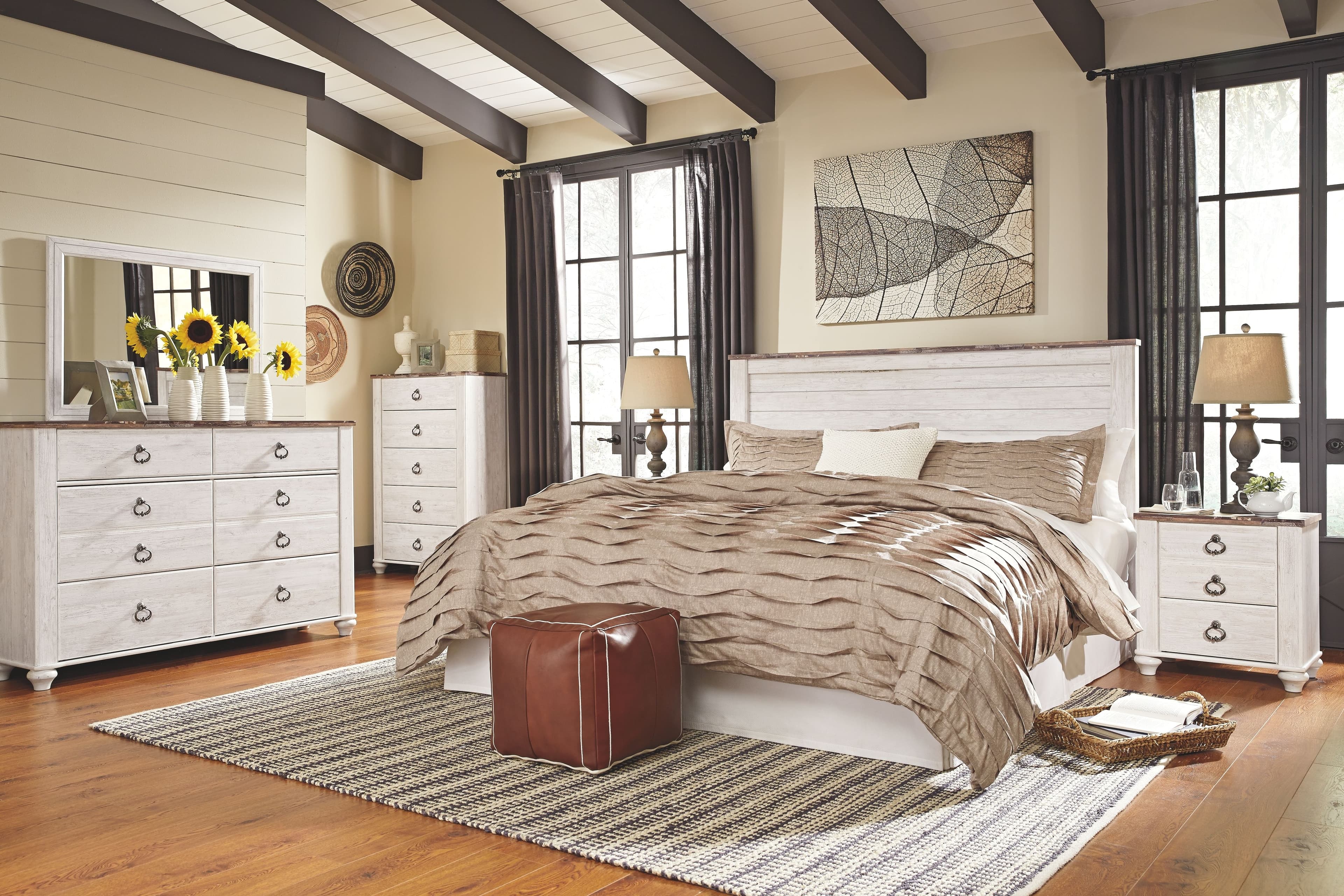 5 Pc. · Dresser, Mirror, King Panel Headboard, 2 Nightstands