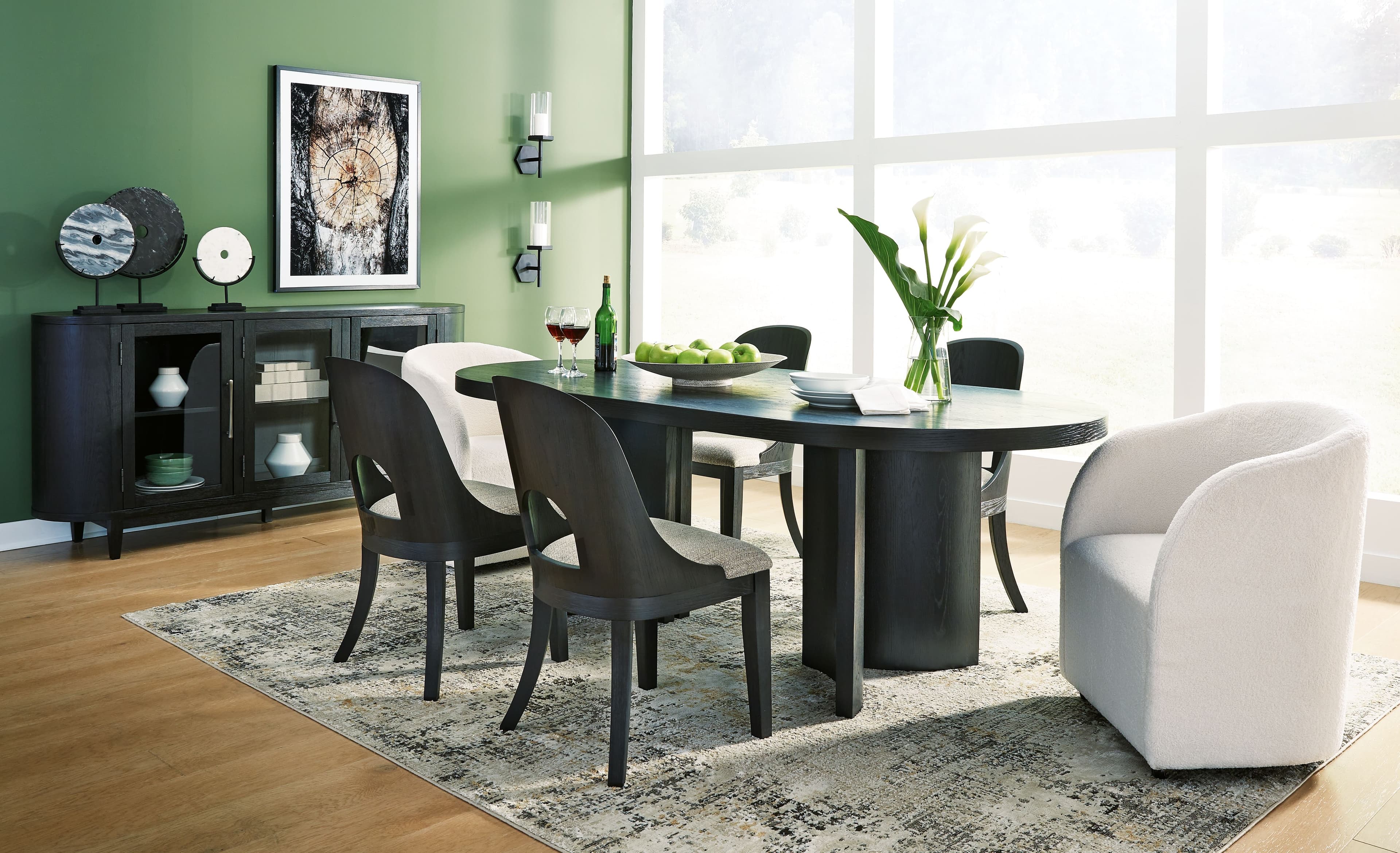 8 Pc. · Dining Table, 4 Side Chairs, 2 Arm Chairs, Server